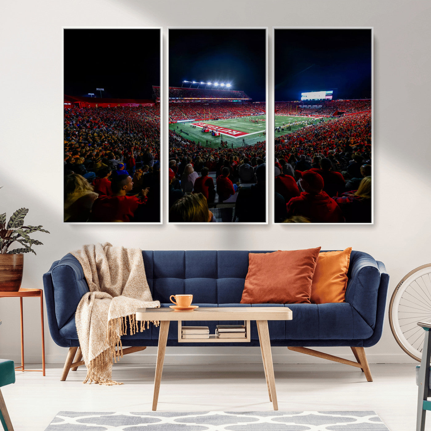 MGV-FC-48X32-3P - Rutgers Scarlet Knights Football Team Print - SHI Stadium, Piscataway Wall Art Canvas Print