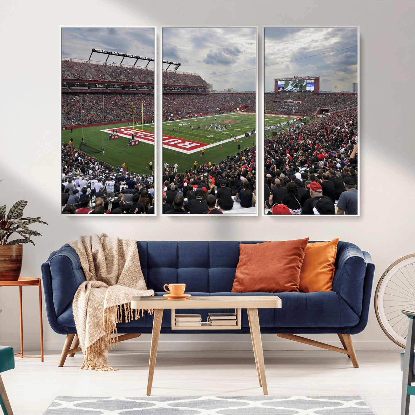 MGV-FC-48X32-3P - Rutgers Scarlet Knights Football Team Print - SHI Stadium, Piscataway Wall Art Canvas Print