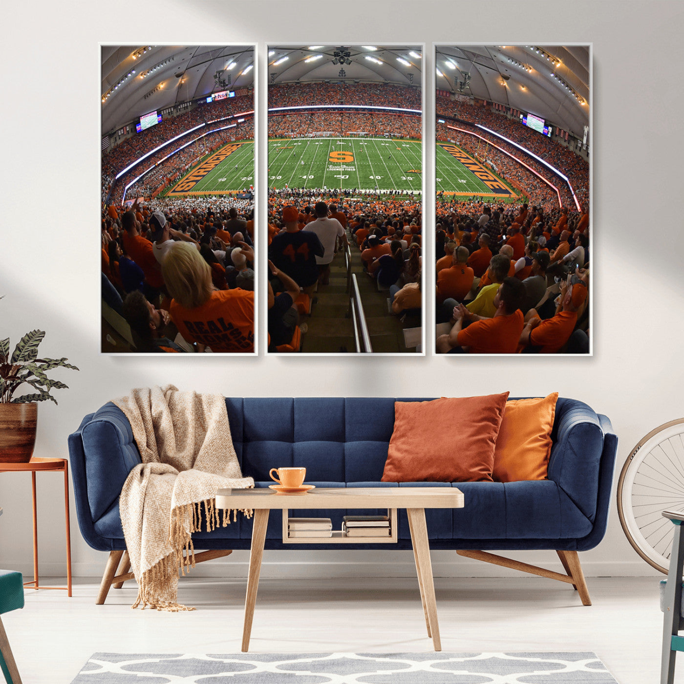 MGV-FC-48X32-3P - Syracuse University Orange Football Canvas Print, Football Team Print - Syracuse JMA Wireless Dome