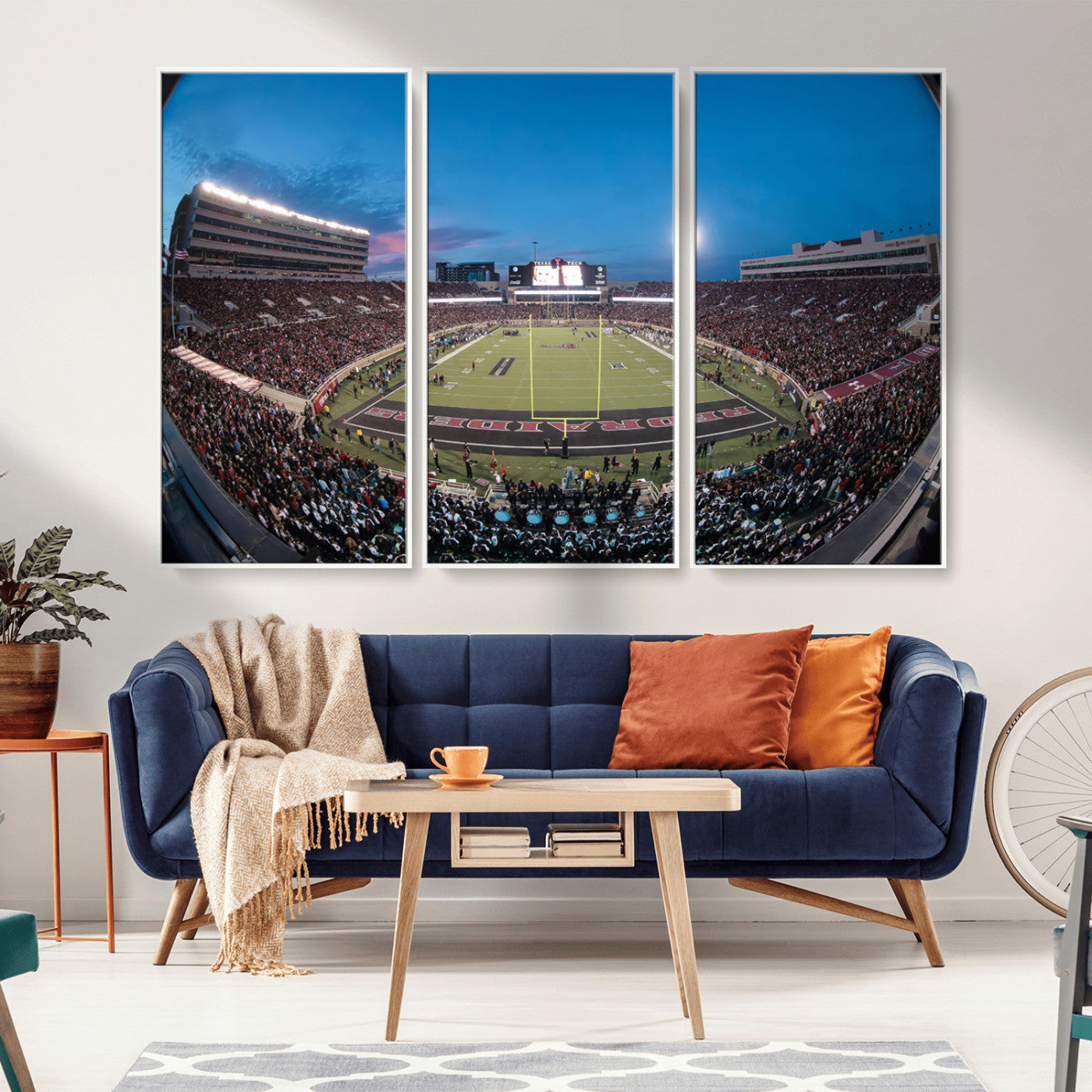 MGV-FC-48X32-3P - Texas Tech Red Raiders Canvas, Framed Football Team Print - Lubbock Jones AT&T Stadium Wall Art