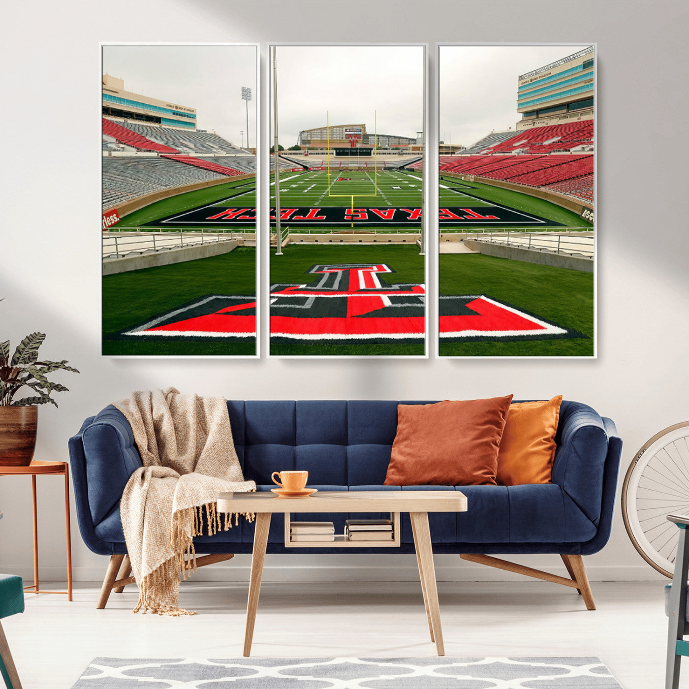 MGV-FC-48X32-3P - Texas Tech Red Raiders Football Team Print - Lubbock Jones AT&T Stadium Wall Art Canvas Print
