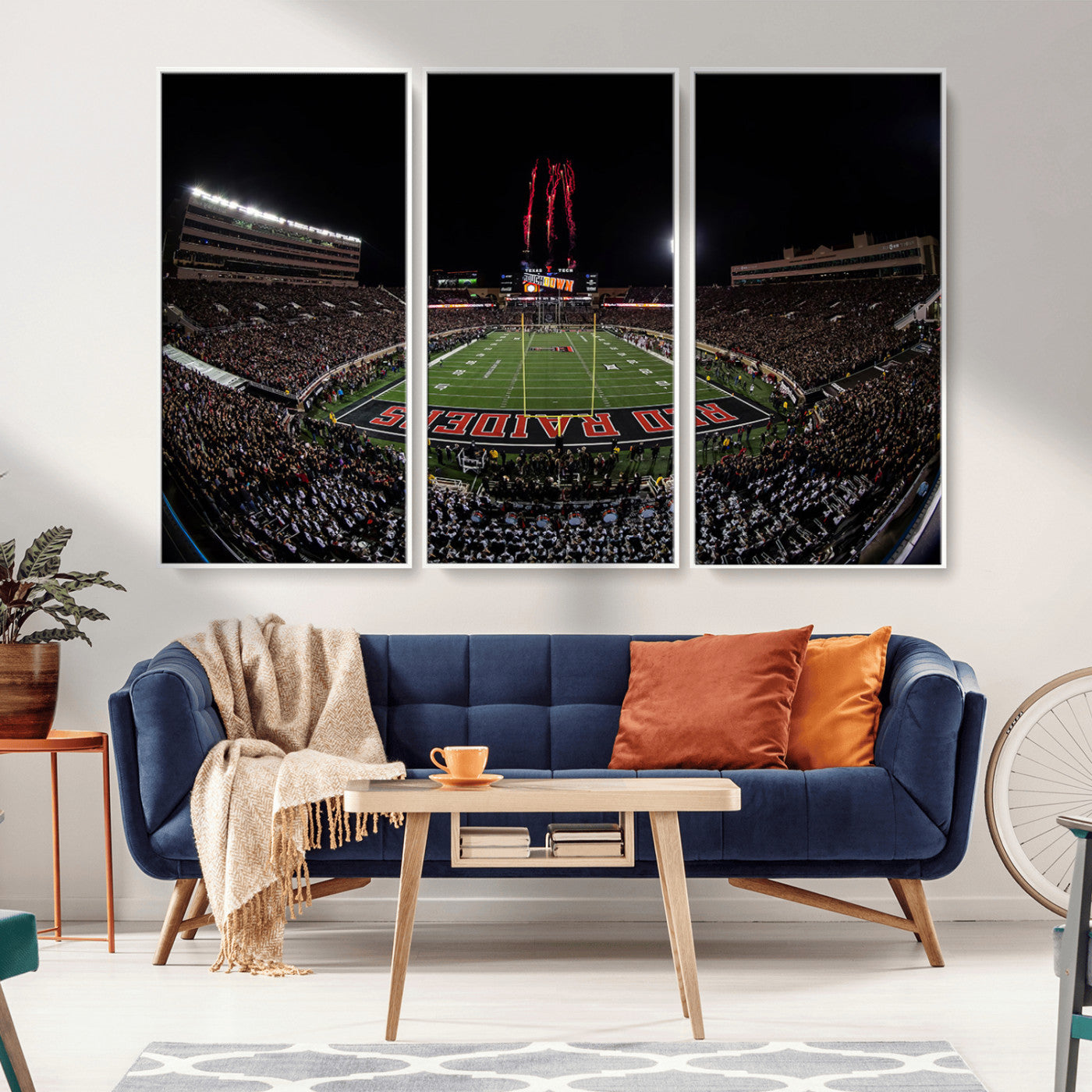 MGV-FC-48X32-3P - Framed Texas Tech Red Raiders Stadium Canvas, Texas Tech Red Raiders Football Team Print - Lubbock