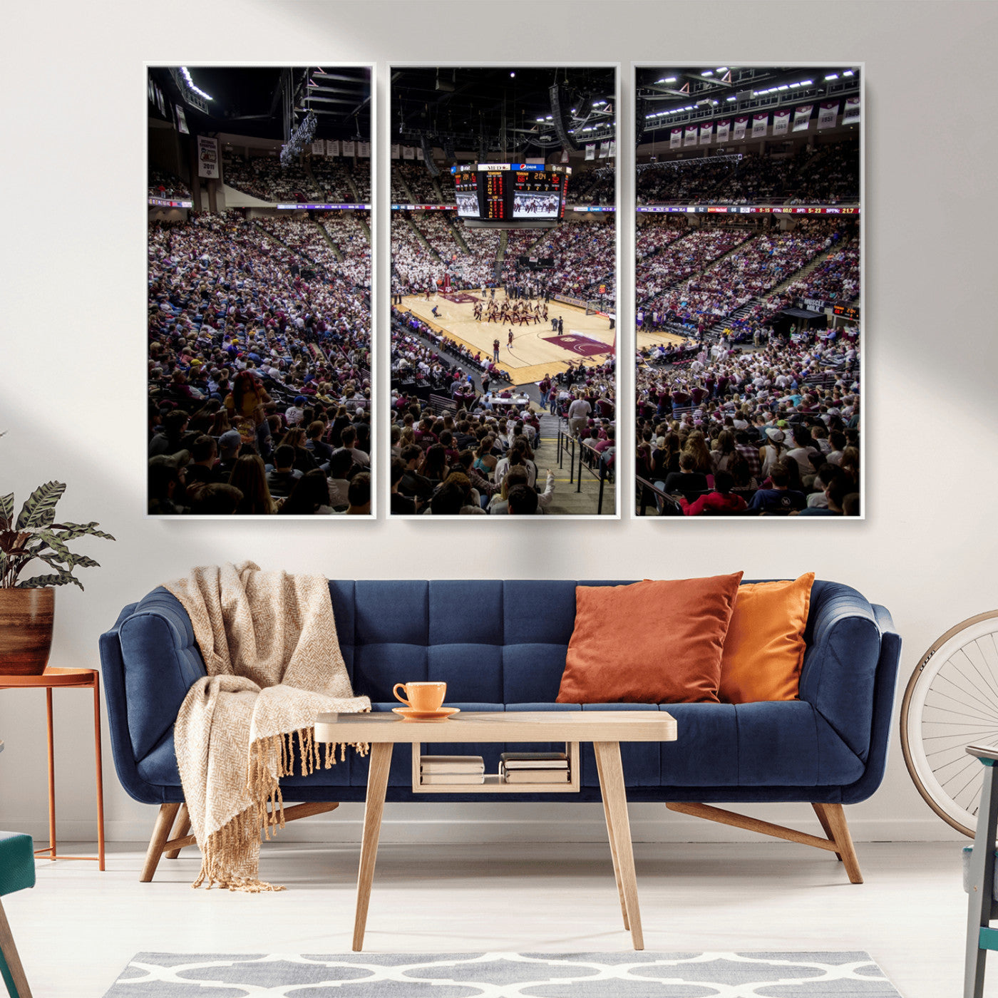 MGV-FC-48X32-3P - University of Nebraska Cornhuskers Basketball Team Print - Lincoln Red Arena Wall Art Canvas Print