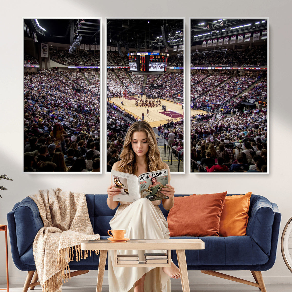 76876-MGV-CV-36X24 - University of Nebraska Cornhuskers Basketball Team Print - Lincoln Red Arena Wall Art Canvas Print