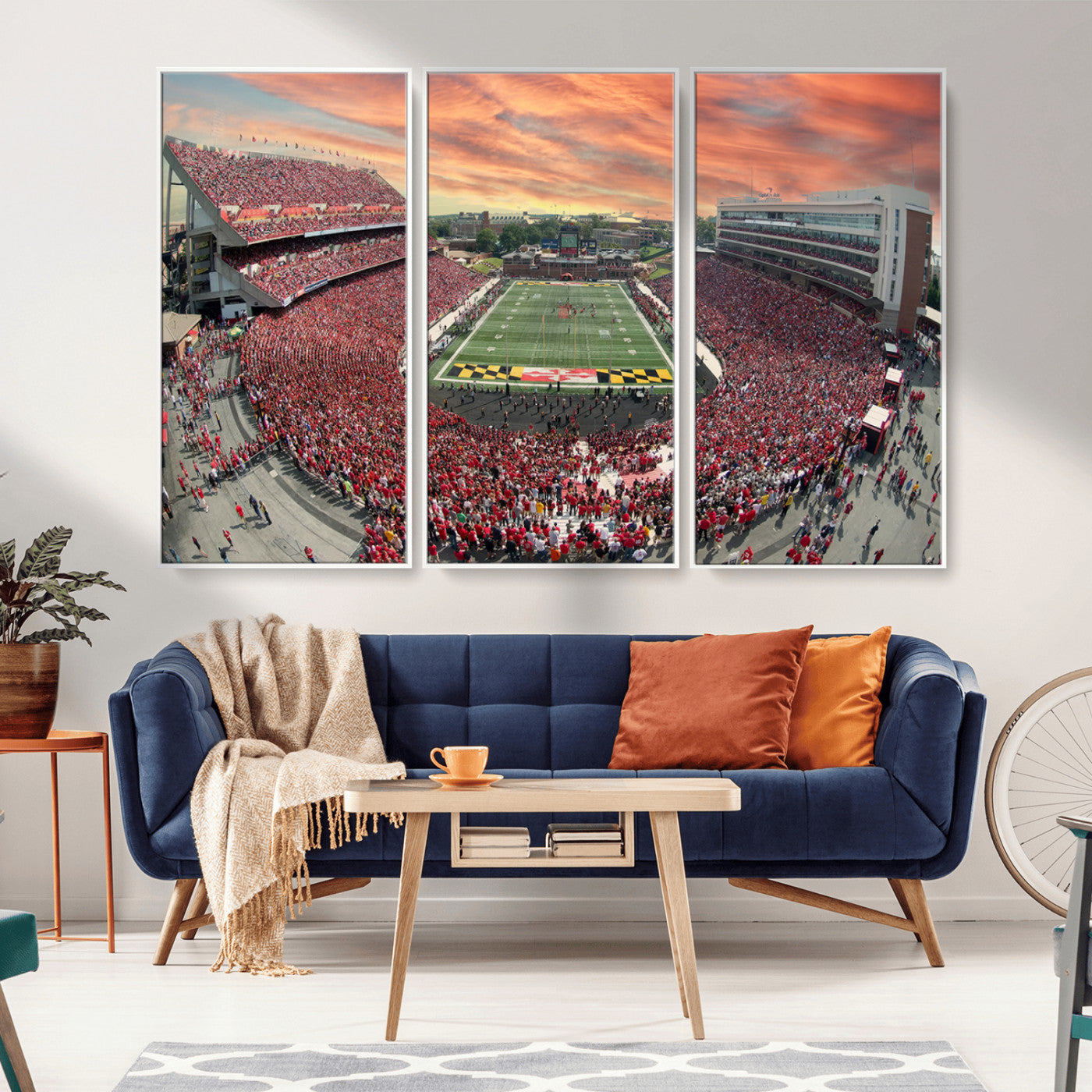 MGV-FC-48X32-3P - University of Maryland Terrapins Football Team Print - College Park SECU Stadium Wall Art Canvas