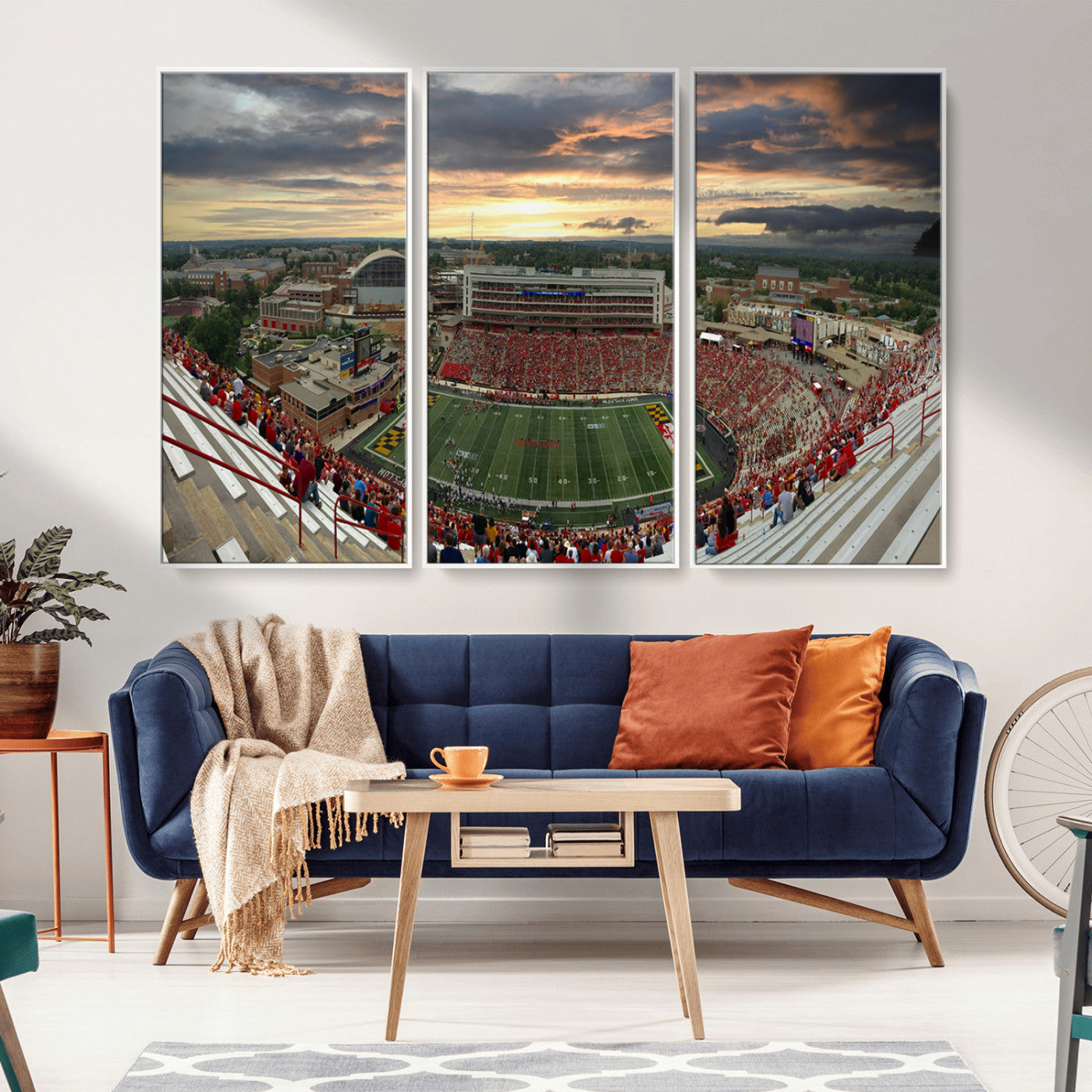 MGV-FC-48X32-3P - University of Maryland Terrapins Football Team Print - College Park SECU Stadium Wall Art Canvas