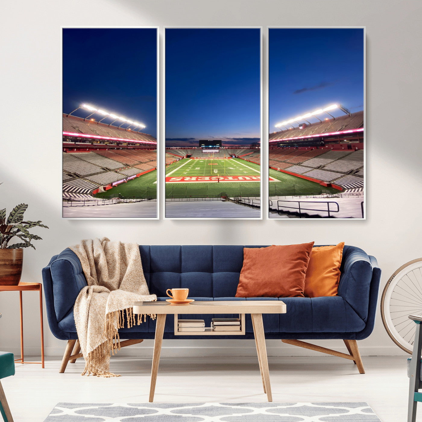 MGV-FC-48X32-3P - Rutgers Scarlet Knights Football Team Print - Piscataway SHI Stadium Wall Art Canvas Print