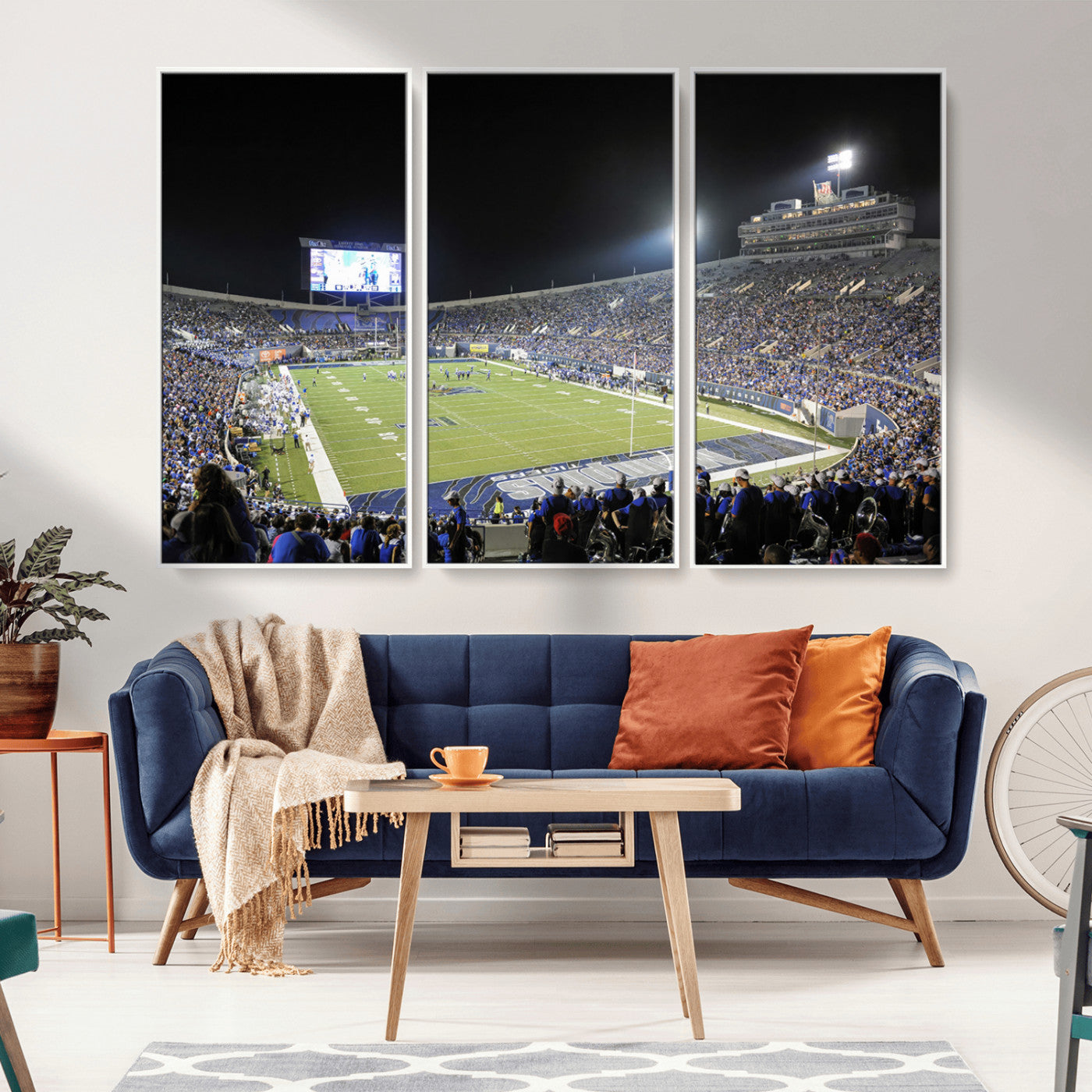 MGV-FC-48X32-3P - University of Memphis Tigers Football Team Print - Memphis Simmons Bank Liberty Stadium Wall Art