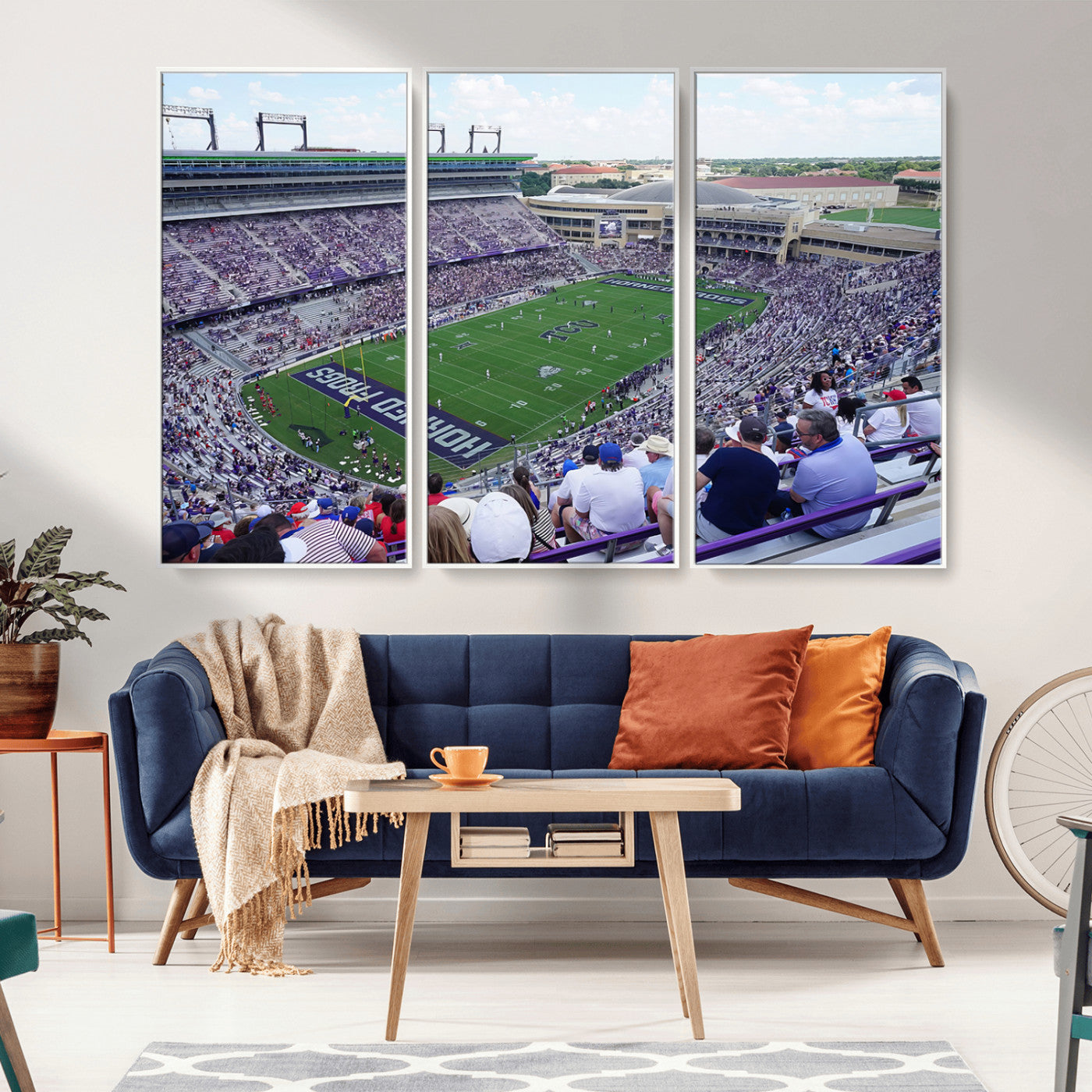 MGV-FC-48X32-3P - The Texas Christian University TCU Horned Frogs Football Team Print - Fort Worth Amon G. Carter