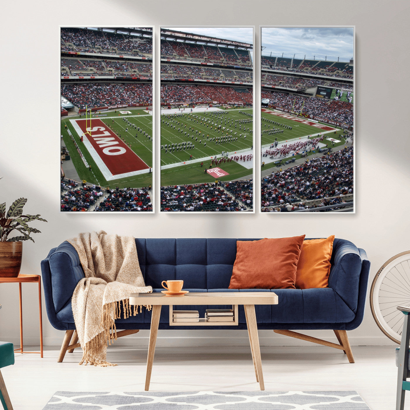 MGV-FC-48X32-3P - The Temple University Owls Athletics Team Print - Philadelphia Lincoln Financial Field Stadium Wall