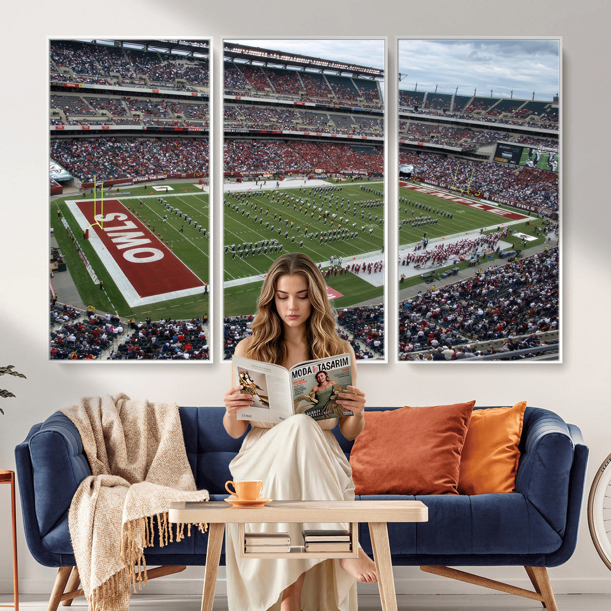 15310-PAN-FL-20X10 - The Temple University Owls Athletics Team Print - Philadelphia Lincoln Financial Field Stadium Wall