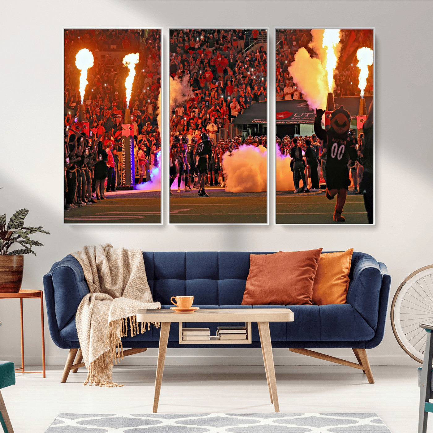 MGV-FC-48X32-3P - The University of Texas at San Antonio Roadrunners Football Team Print - San Antonio Alamodome Wall