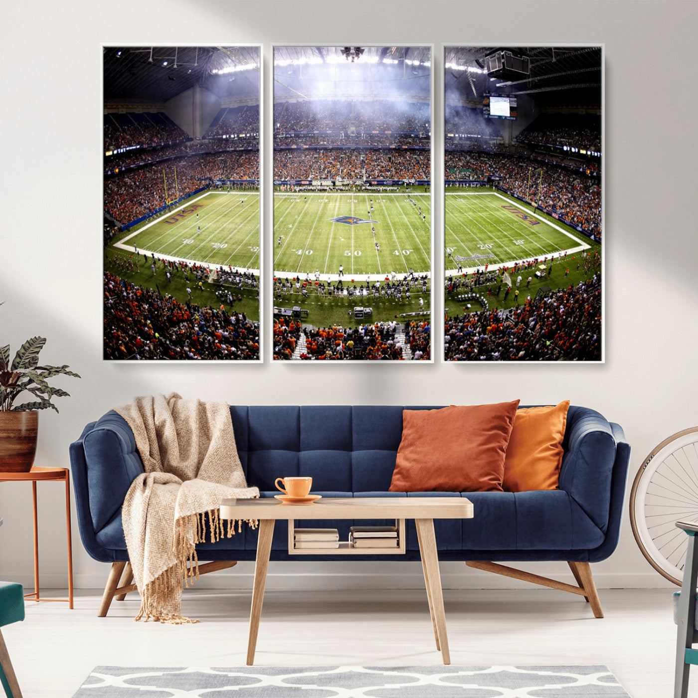 MGV-FC-48X32-3P - The University of Texas at San Antonio Roadrunners Football Team Print - San Antonio Alamodome Wall