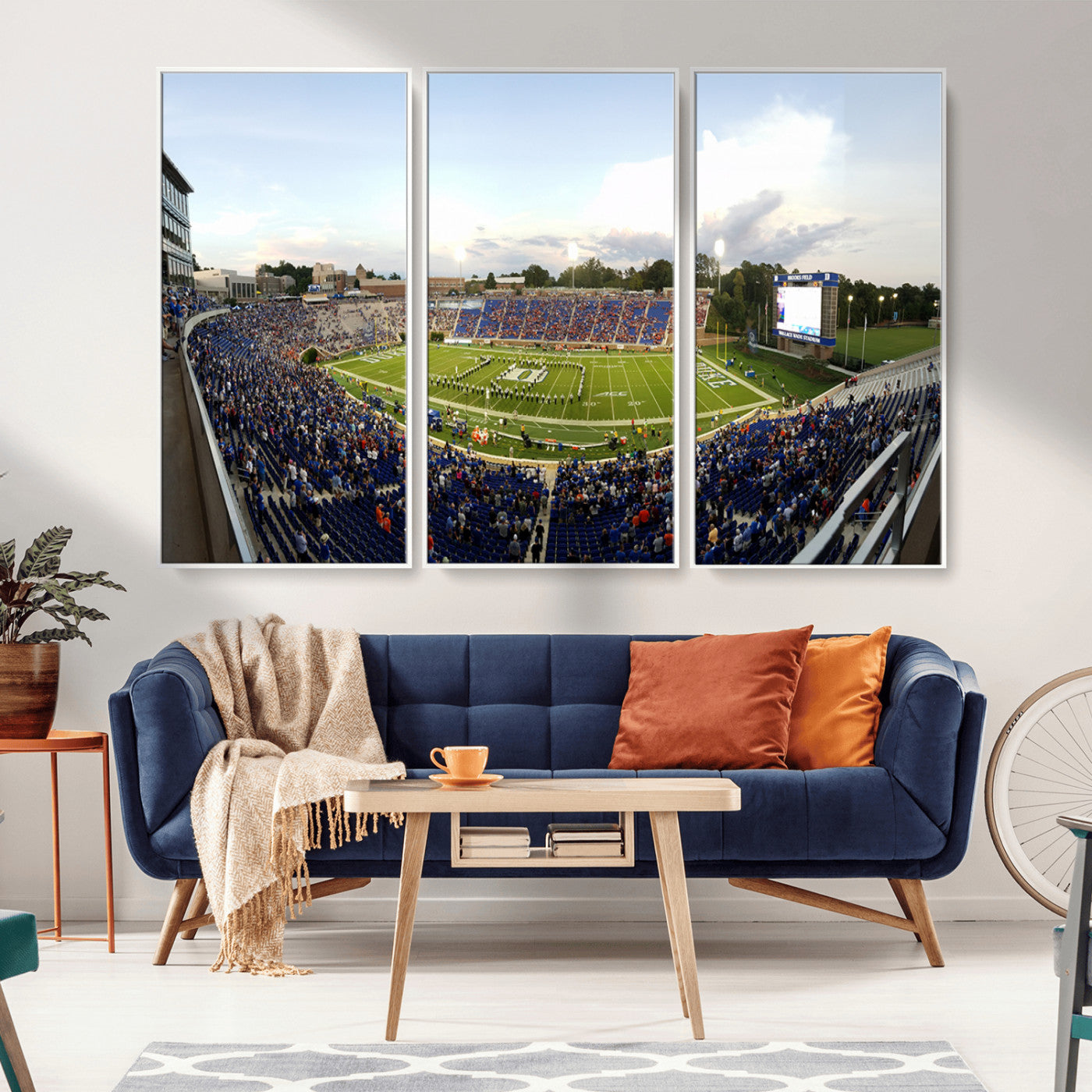 MGV-FC-48X32-3P - The Duke University Blue Devils Football Team Print - Durham Wallace Wade Stadium Wall Art Canvas