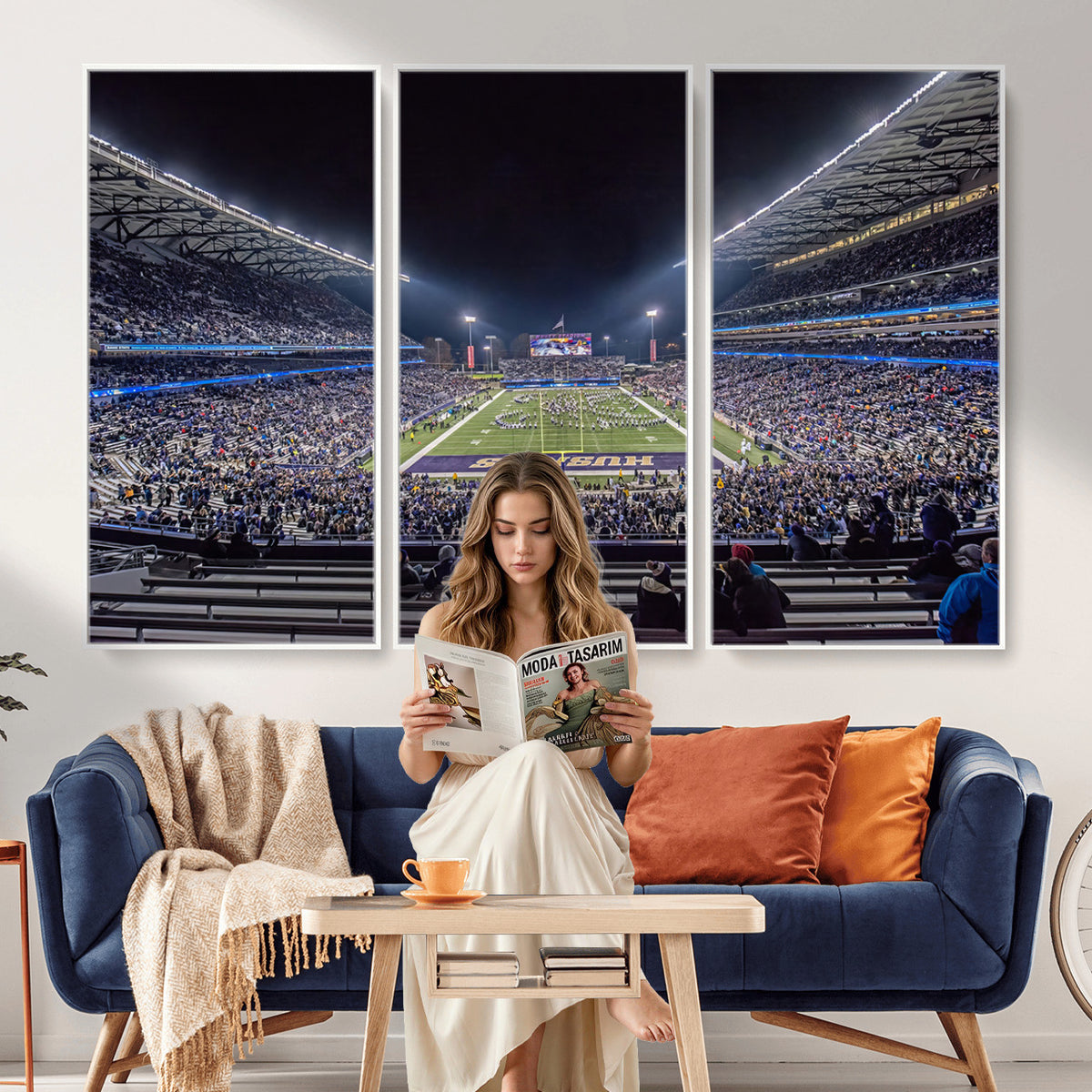 85780-MGV-CV-36X24 - The University of Washington Huskies Football Team Print, Extra Large Game Room Wall Decor