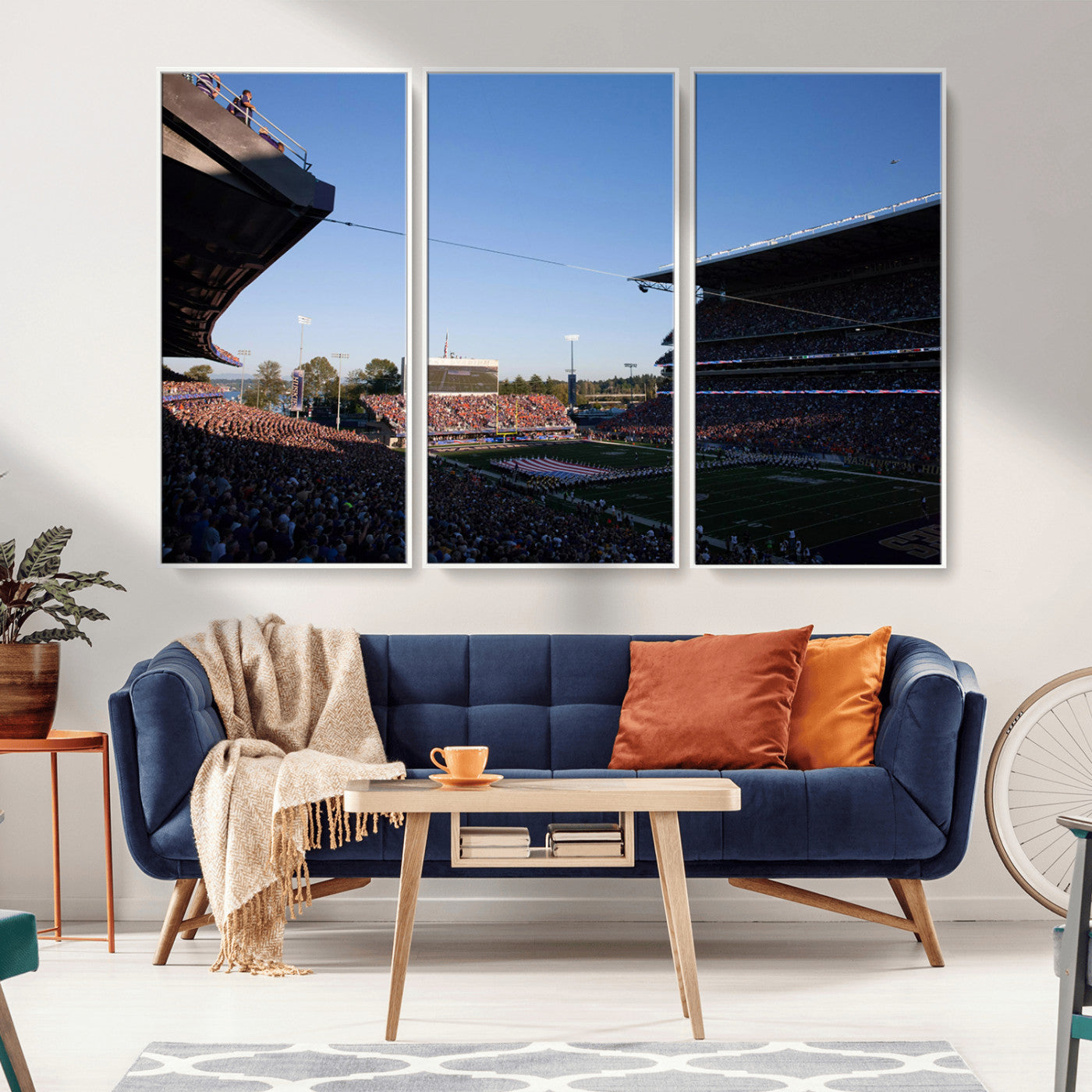 MGV-FC-48X32-3P - The University of Washington Huskies Football Team Print - Seattle Husky Stadium Wall Art Canvas