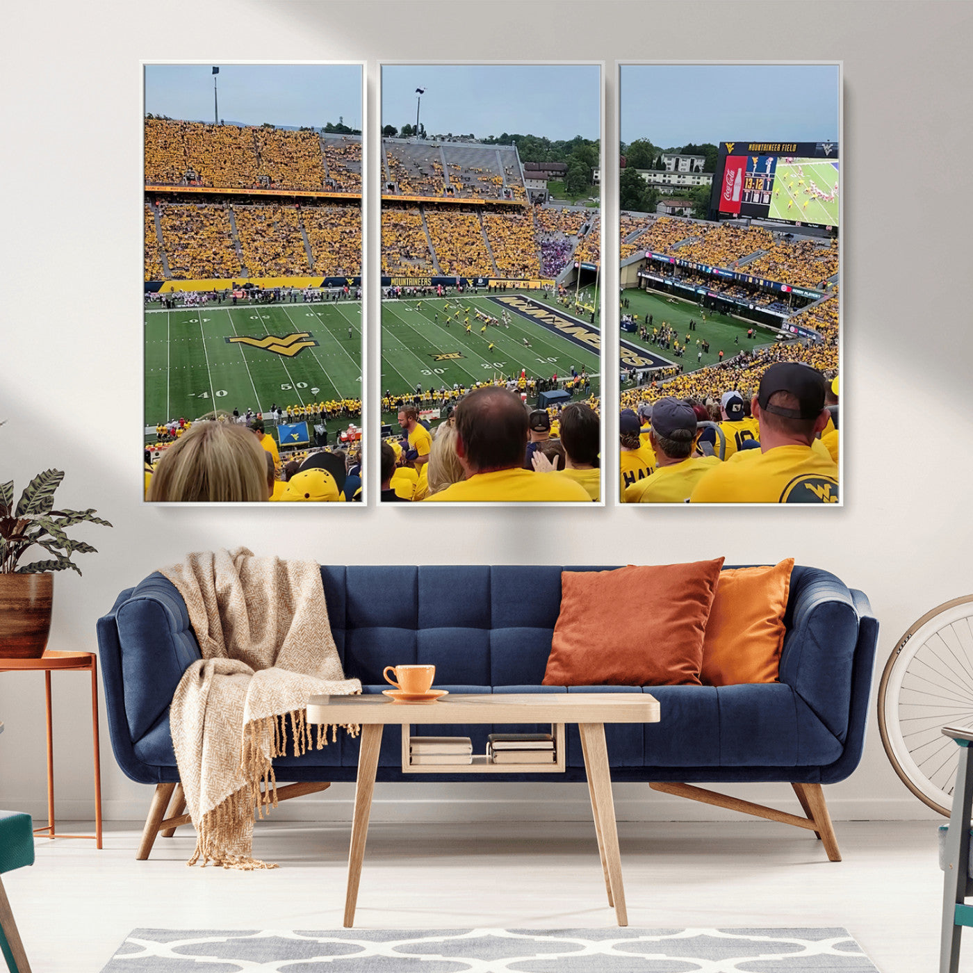 MGV-FC-48X32-3P - Puskar Stadium Canvas Print Wall Art - Morgantown Print - West Virginia University Mountaineers
