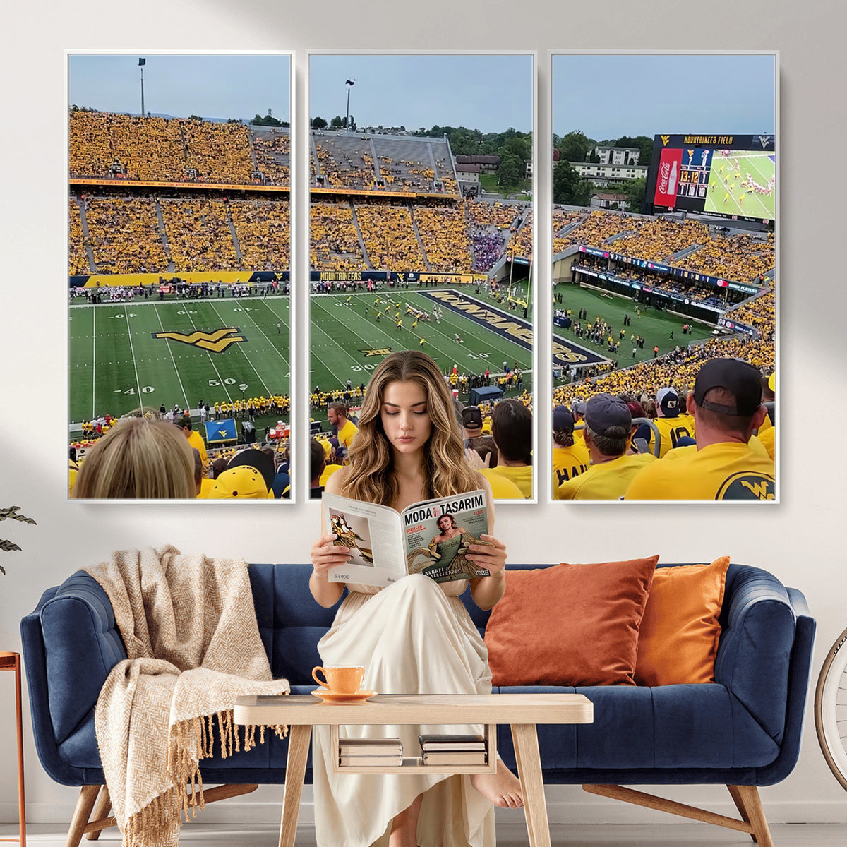 18056-MGV-CV-36X24 - Puskar Stadium Canvas Print Wall Art, Morgantown Print