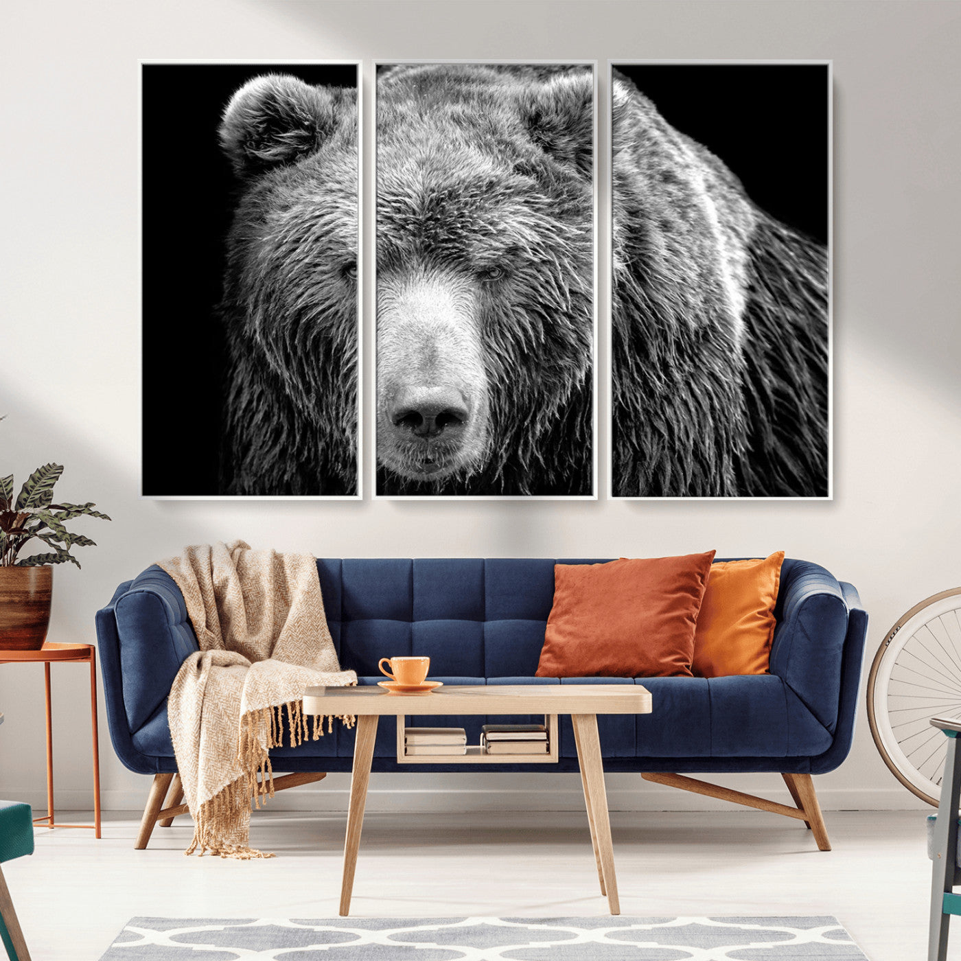 MGV-FC-48X32-3P - 399 Grizzly Bear Canvas Print | Ready to Hang Wall Art | Rustic Farmhouse & Cabin Decor | Wildlife