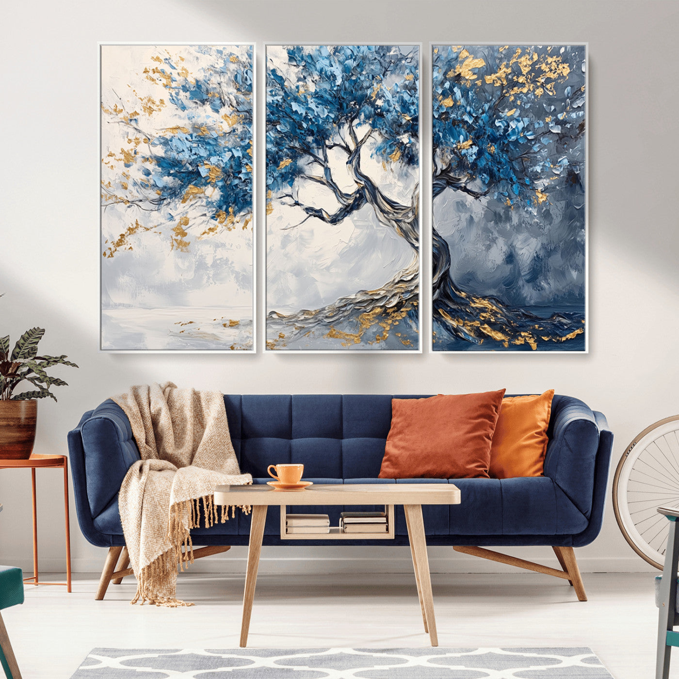 MGV-FC-48X32-3P - Abstract Tree Painting Canvas Wall Art | Tree of Life Painting Wall Art Canvas Print