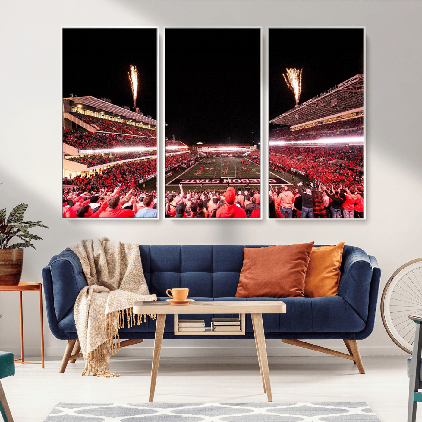 MGV-FC-48X32-3P - Oregon State Beavers Football Team Print - Corvallis Reser Stadium Wall Art Canvas Print