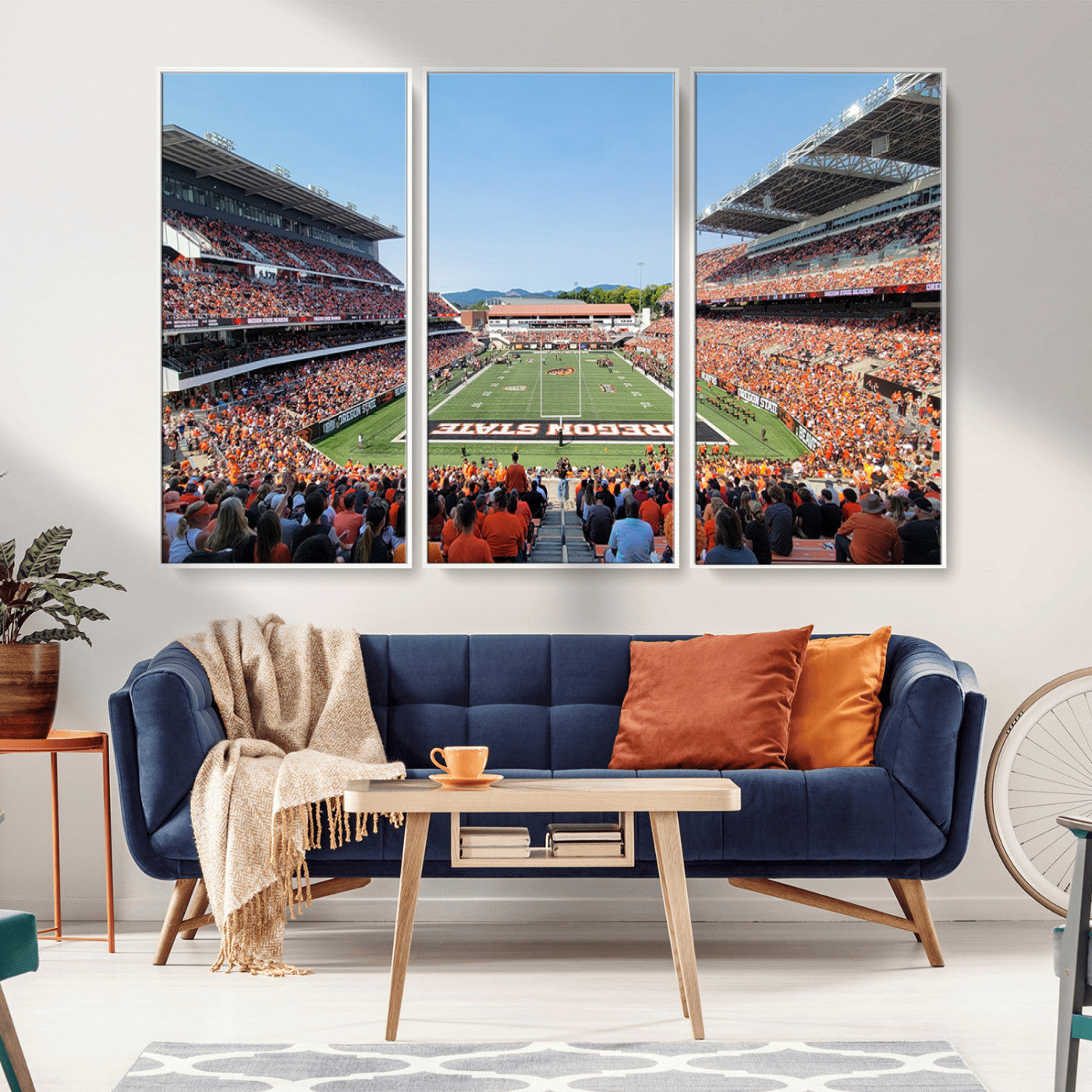 MGV-FC-48X32-3P - Oregon State Beavers Football Team Print - Corvallis Reser Stadium Wall Art Canvas Print