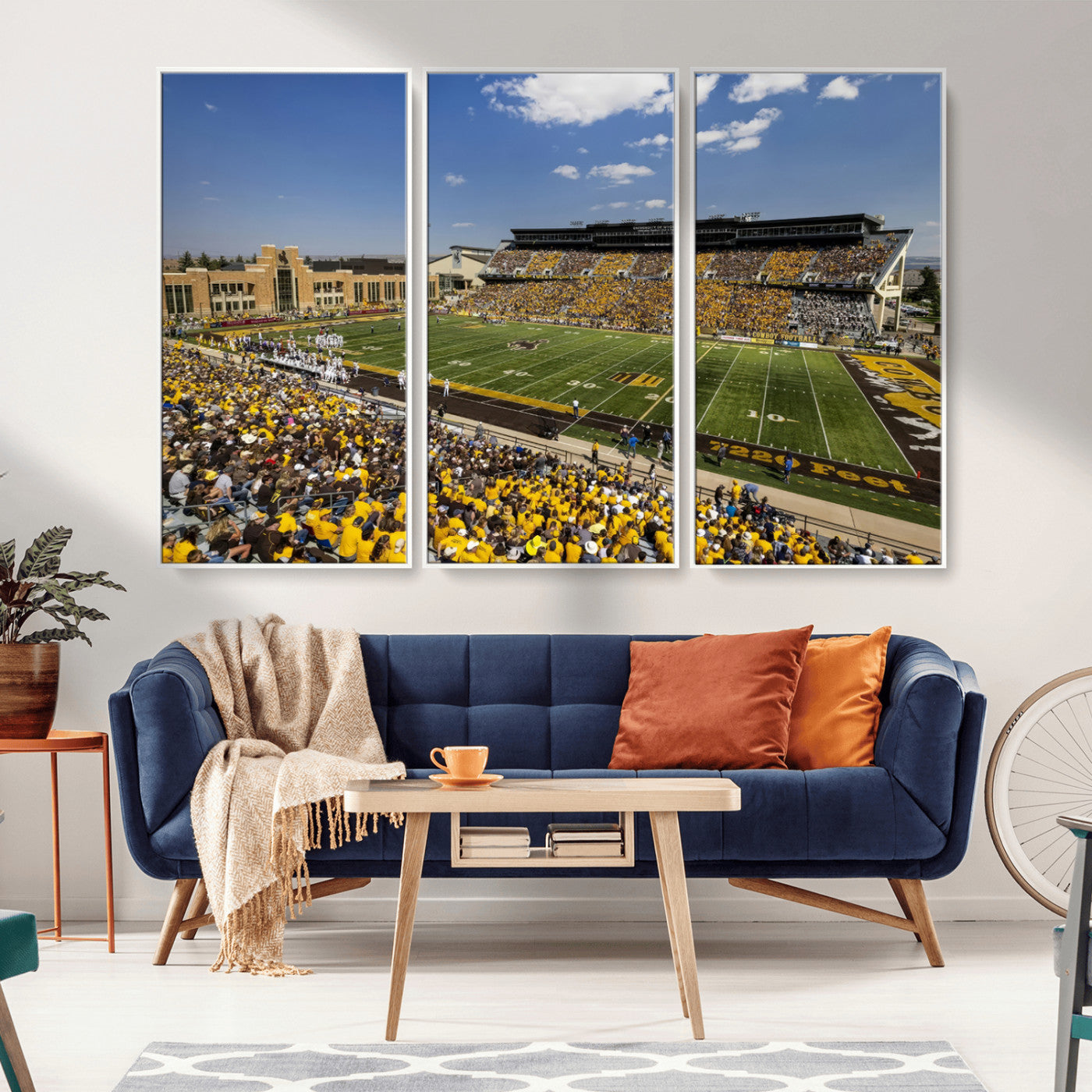 MGV-FC-48X32-3P - University of Wyoming Cowboys Football Team Print - Laramie Jonah Field War Memorial Stadium Wall
