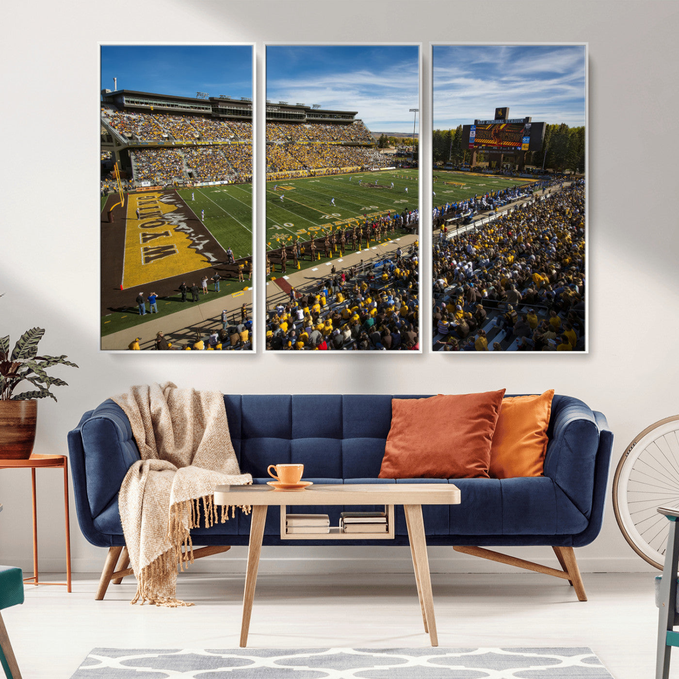 MGV-FC-48X32-3P - University of Wyoming Cowboys Football Team Print - Laramie Jonah Field War Memorial Stadium Wall