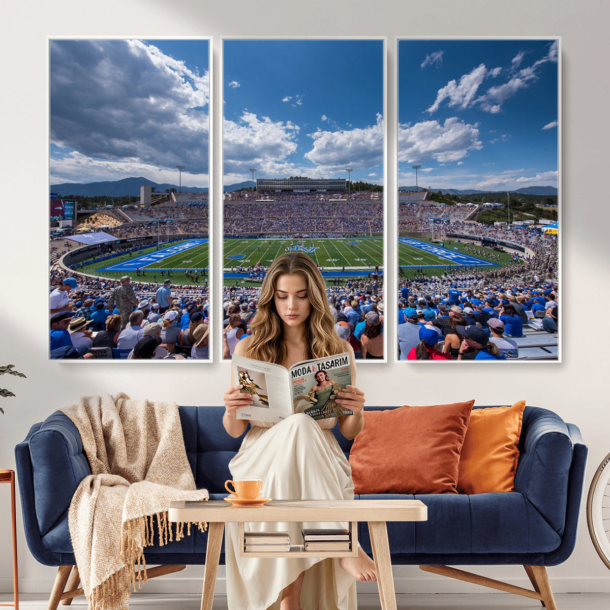 59281-MGV-CV-36X24 - Air Force Falcons Football Team Print, Colorado Springs