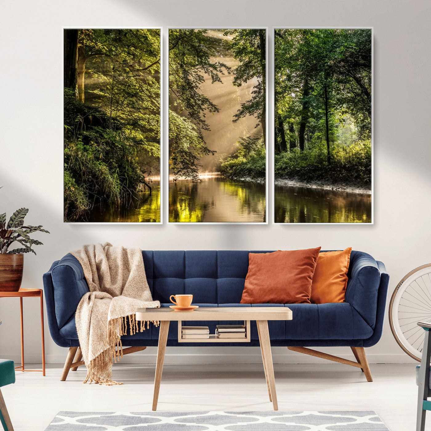 MGV-FC-48X32-3P - Forest Wall Art Print | River Landscape Wall Art | Perfect for Farmhouse Wall Decor, Cabin Wall Art