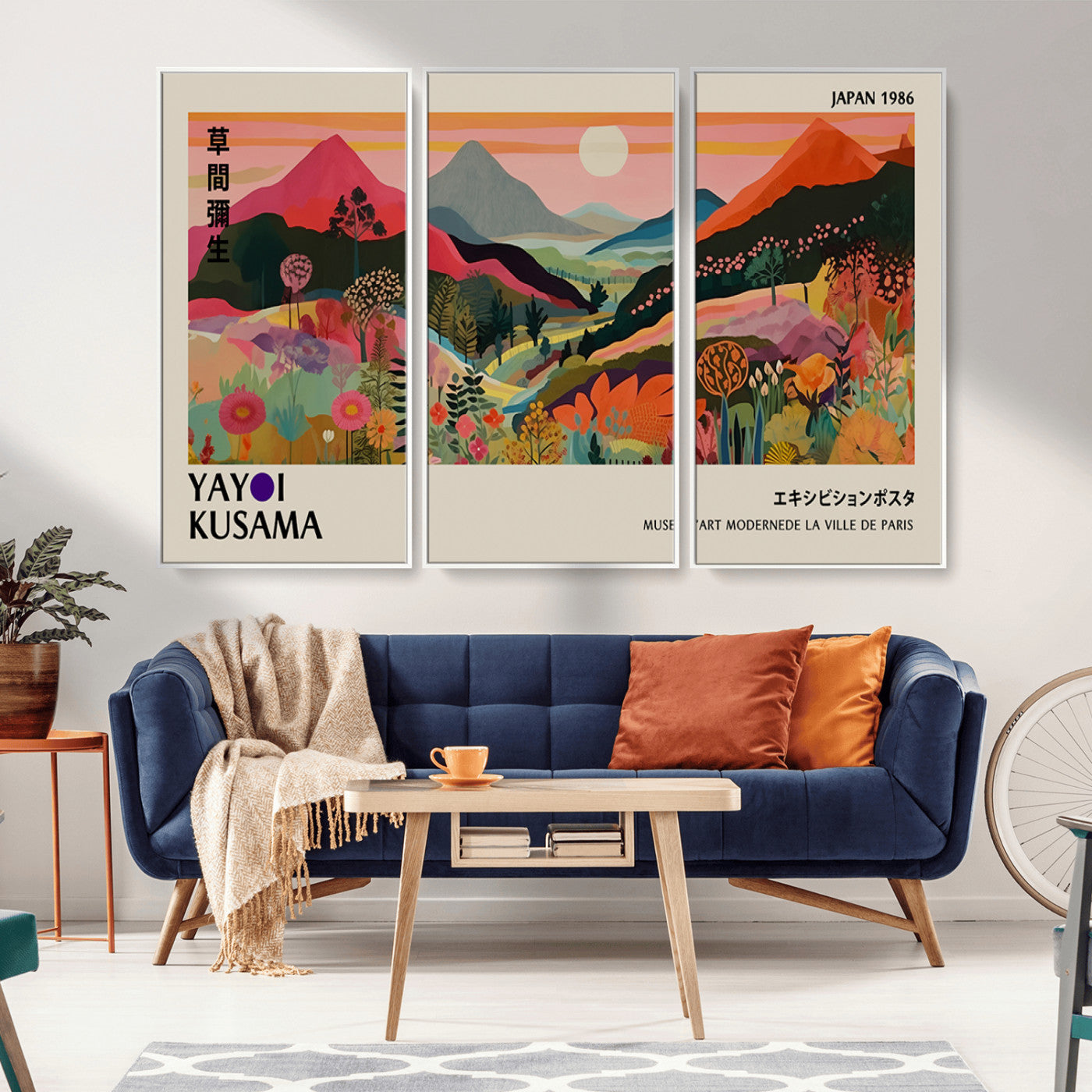 MGV-FC-48X32-3P - Yayoi Ba Bam 1986 Wall Art Print - Comes Away to Kiss Sabi Sabi Japanese Wall Art Print - Vibrant