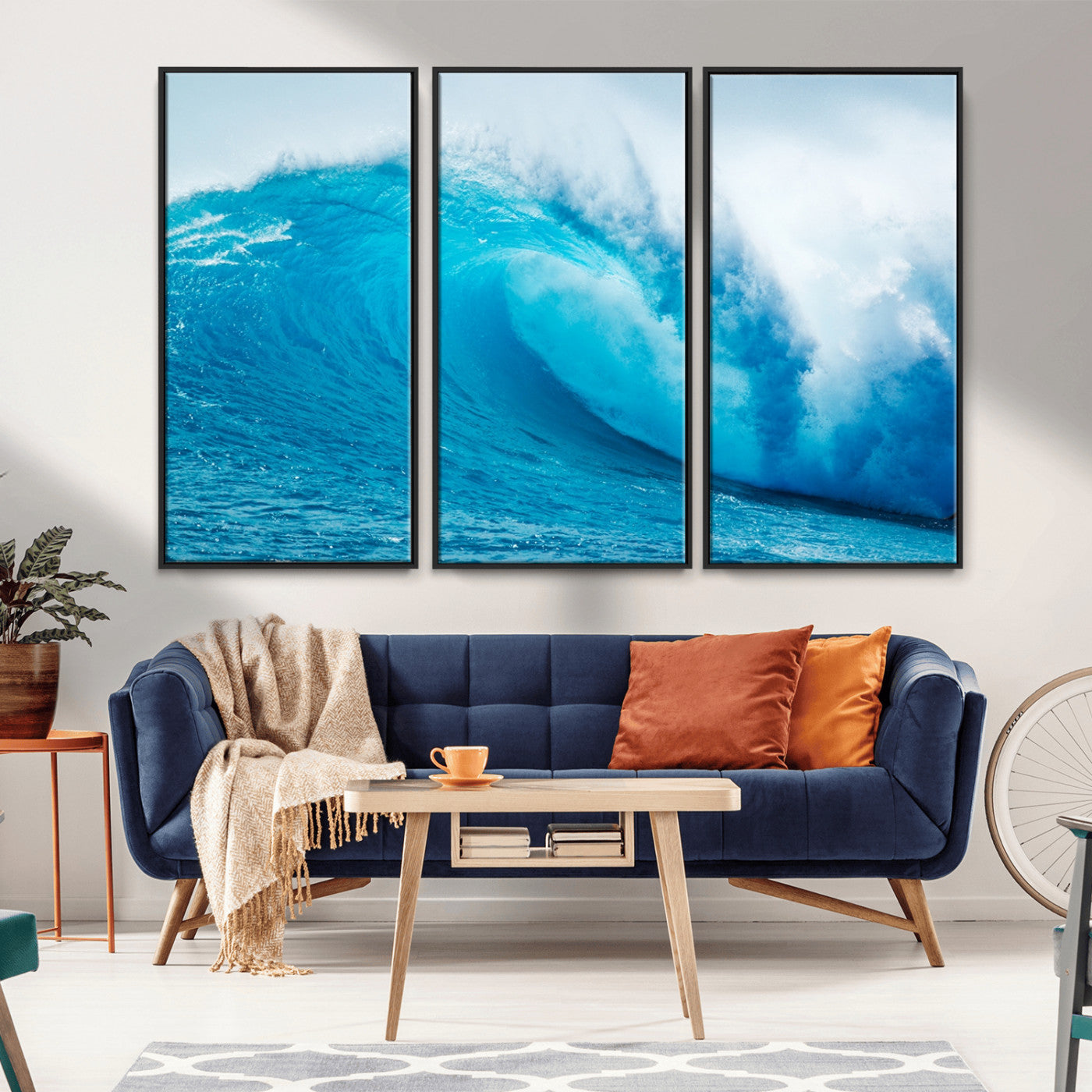 MGV-FC-48X32-3P - Big Ocean Surfing Wave Wall Art Canvas Print