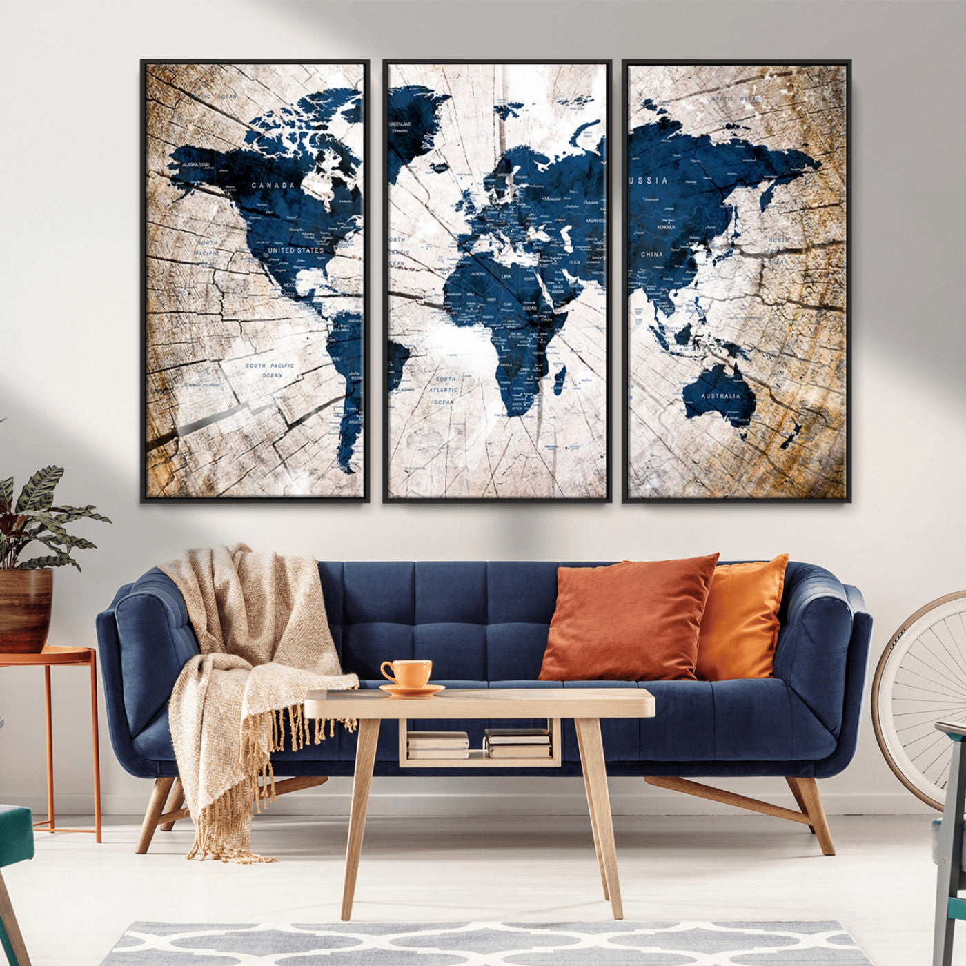 MGV-FC-48X32-3P - Push Pin World Map Canvas Print – Framed Wall Art for Couples to Track Their Travels – Anniversary