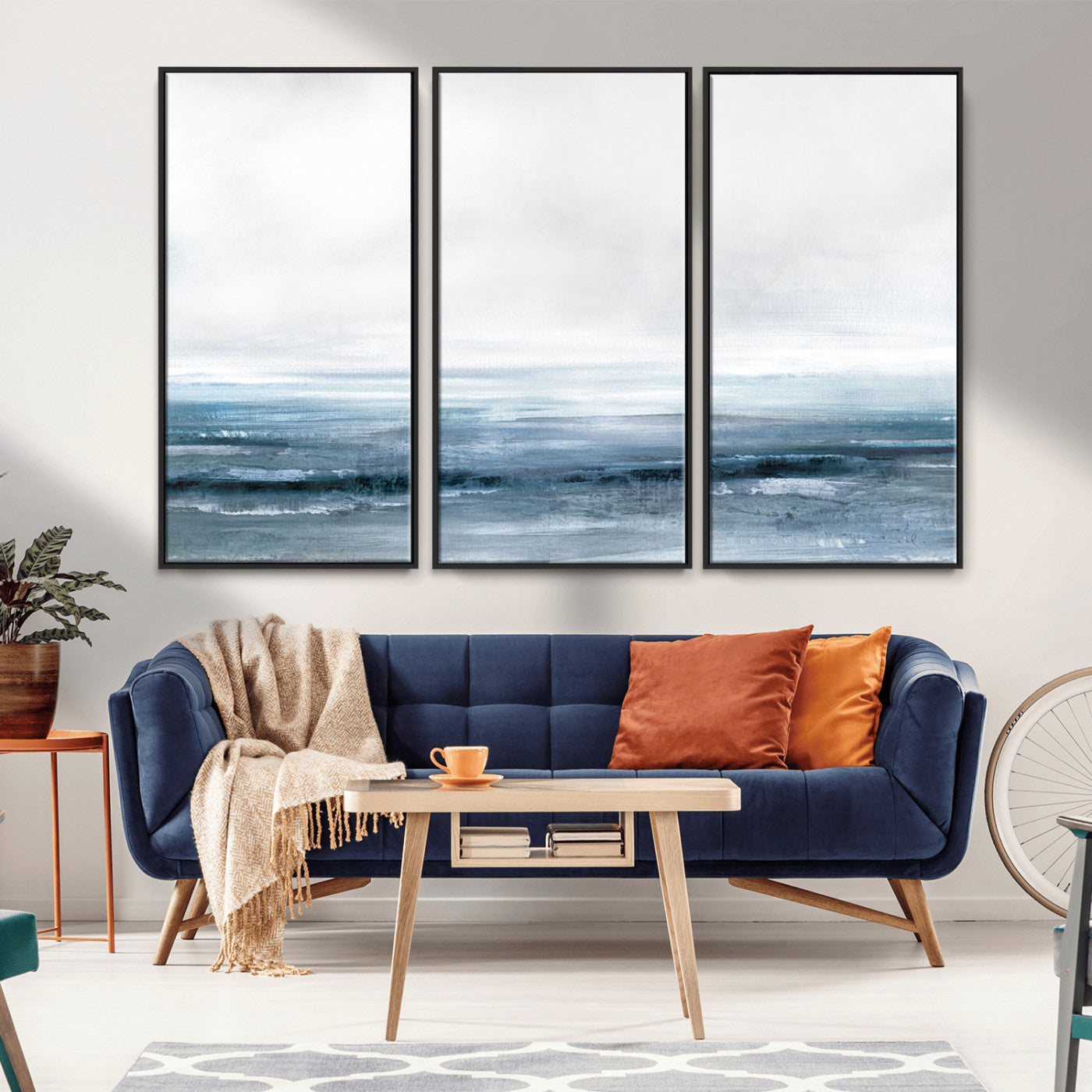 MGV-FC-48X32-3P - Blue Ocean Abstract Artwork Wall Art Canvas Print