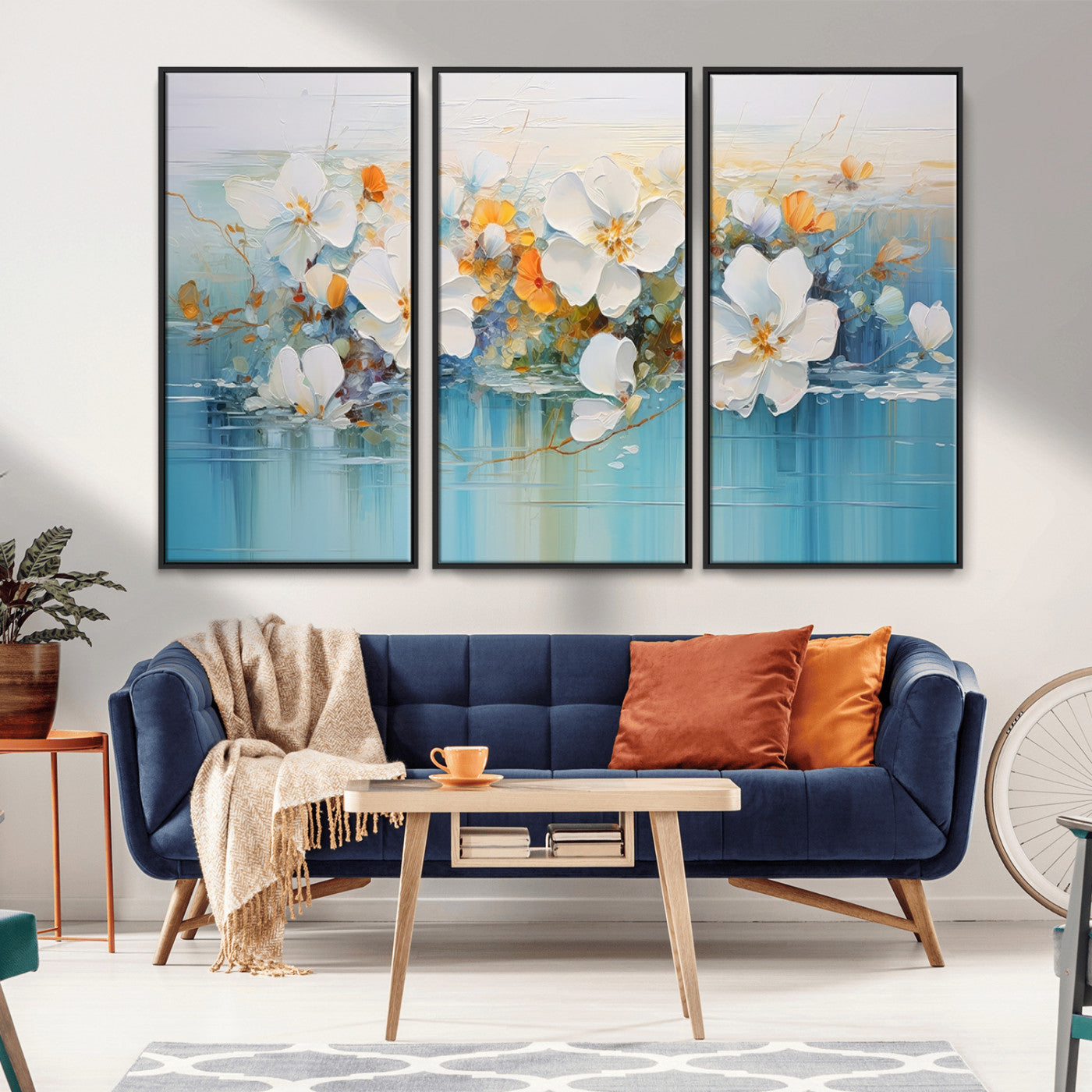 MGV-FC-48X32-3P - Abstract Flower Wall Art Canvas Print