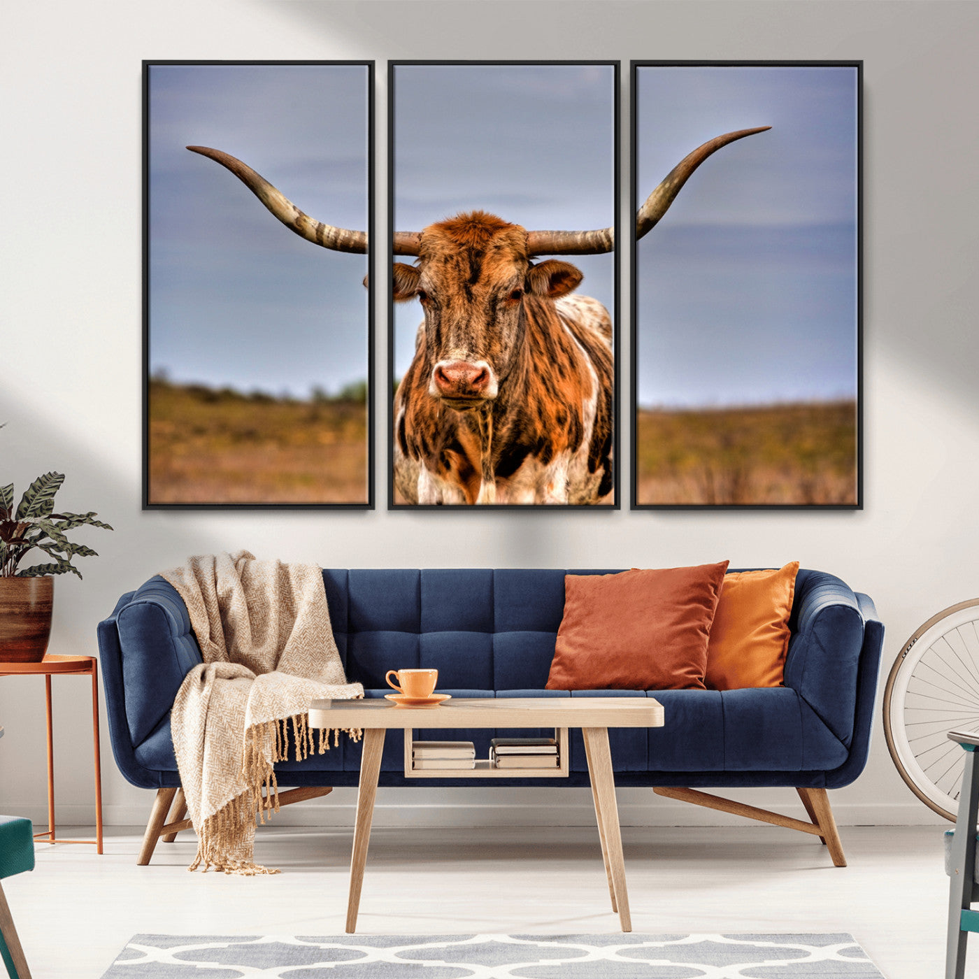 MGV-FC-48X32-3P - Texas Longhorn Wall Art Print