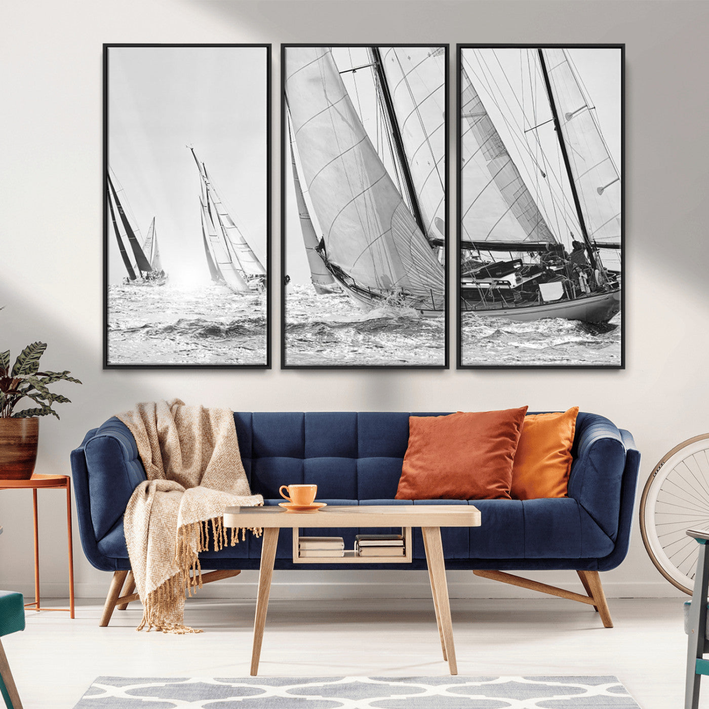 MGV-FC-48X32-3P - Yacht Sailboat Regatta Canvas Wall Art Canvas Print