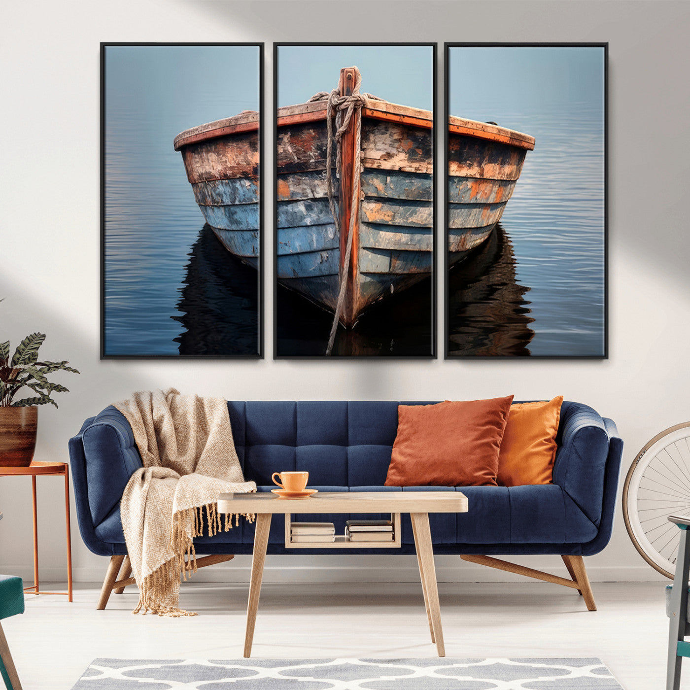 MGV-FC-48X32-3P - Stunning Vintage Boat Canvas Print | Nautical Wall