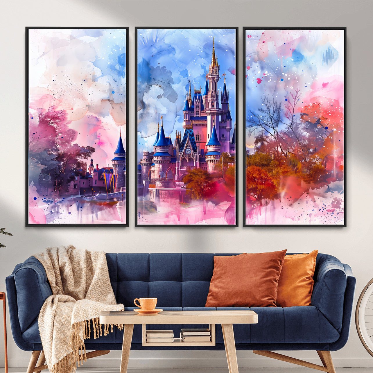 58662-MGV-CV-36X24 - Disney Wall Art: Dreamy Watercolor Cinderella Castle Canvas Print