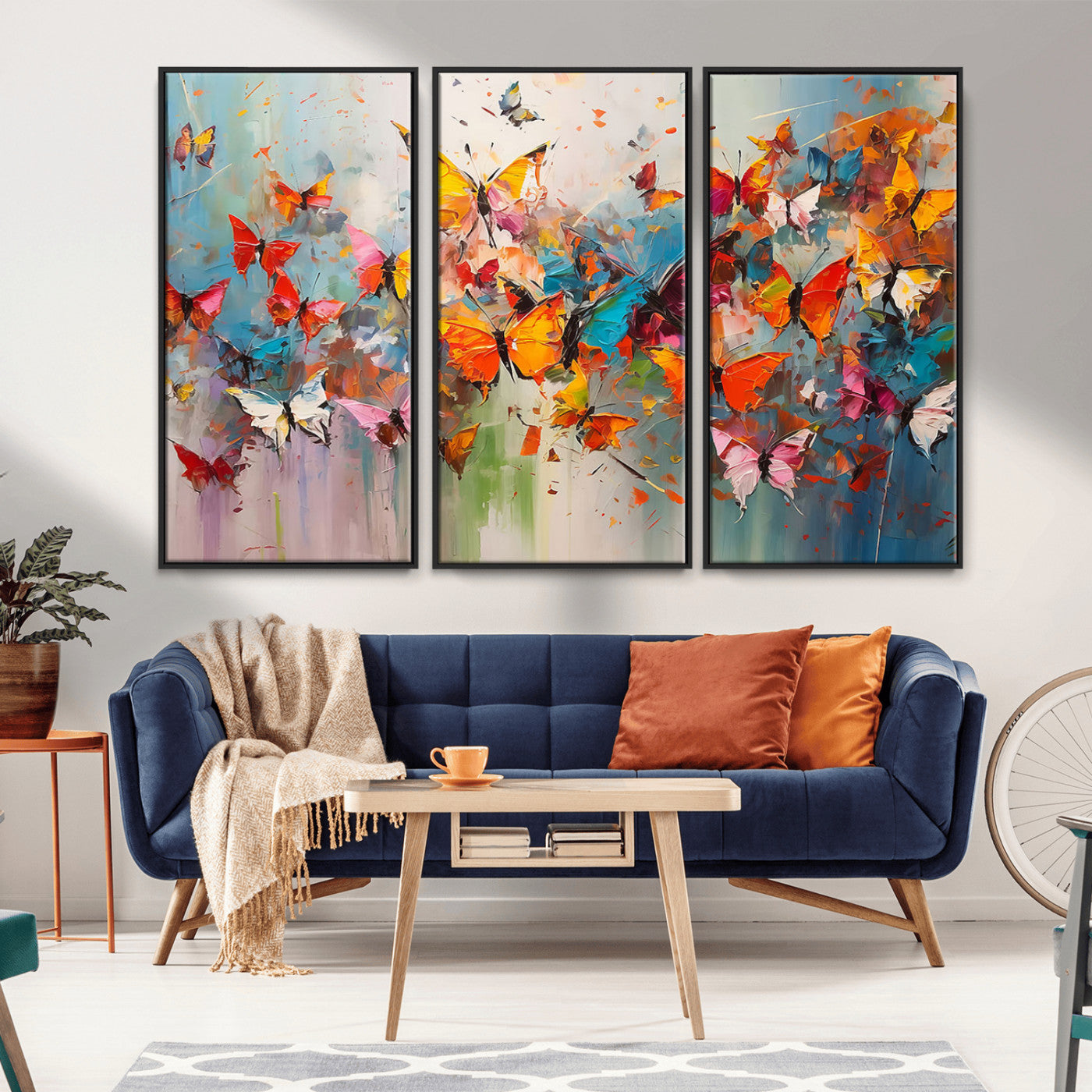-Abstract Butterfly Wall Art Canvas Print