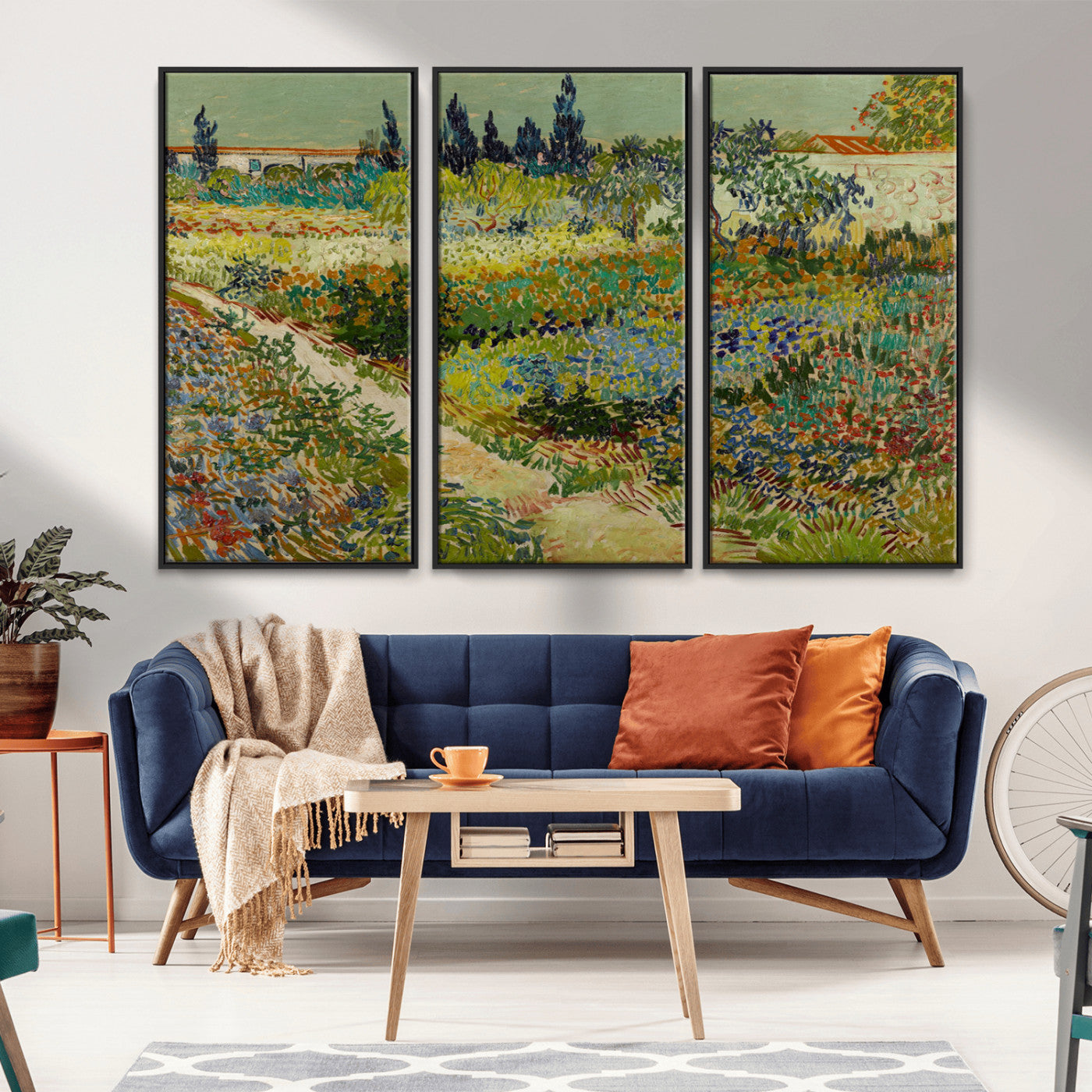 MGV-FC-48X32-3P - Vincent van Gogh Garden at Arles Wall Art Canvas Print