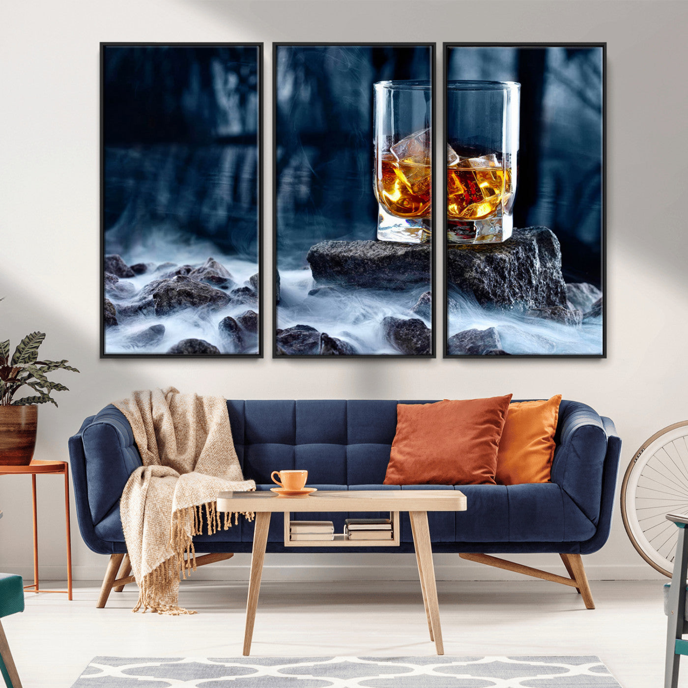 MGV-FC-48X32-3P - Whiskey Ice Wall Art Canvas Print