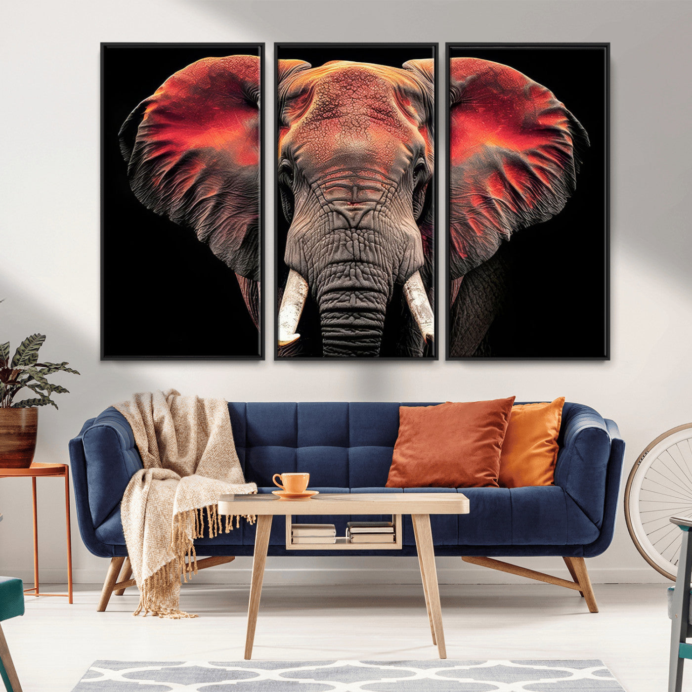 -Elephant Wall Art Canvas Print