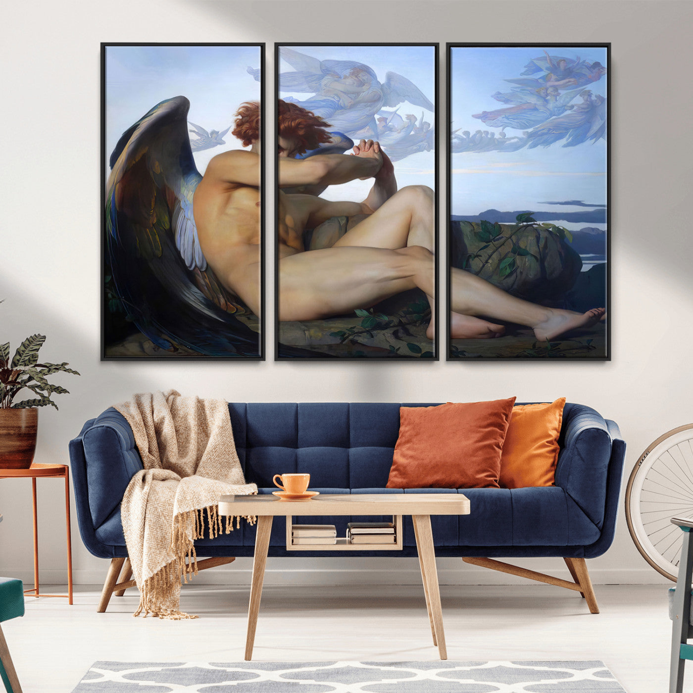 -Fallen Angel Wall Art Canvas Print – Classic Art, Framed, Ready to Hang - Alexandre Cabanel
