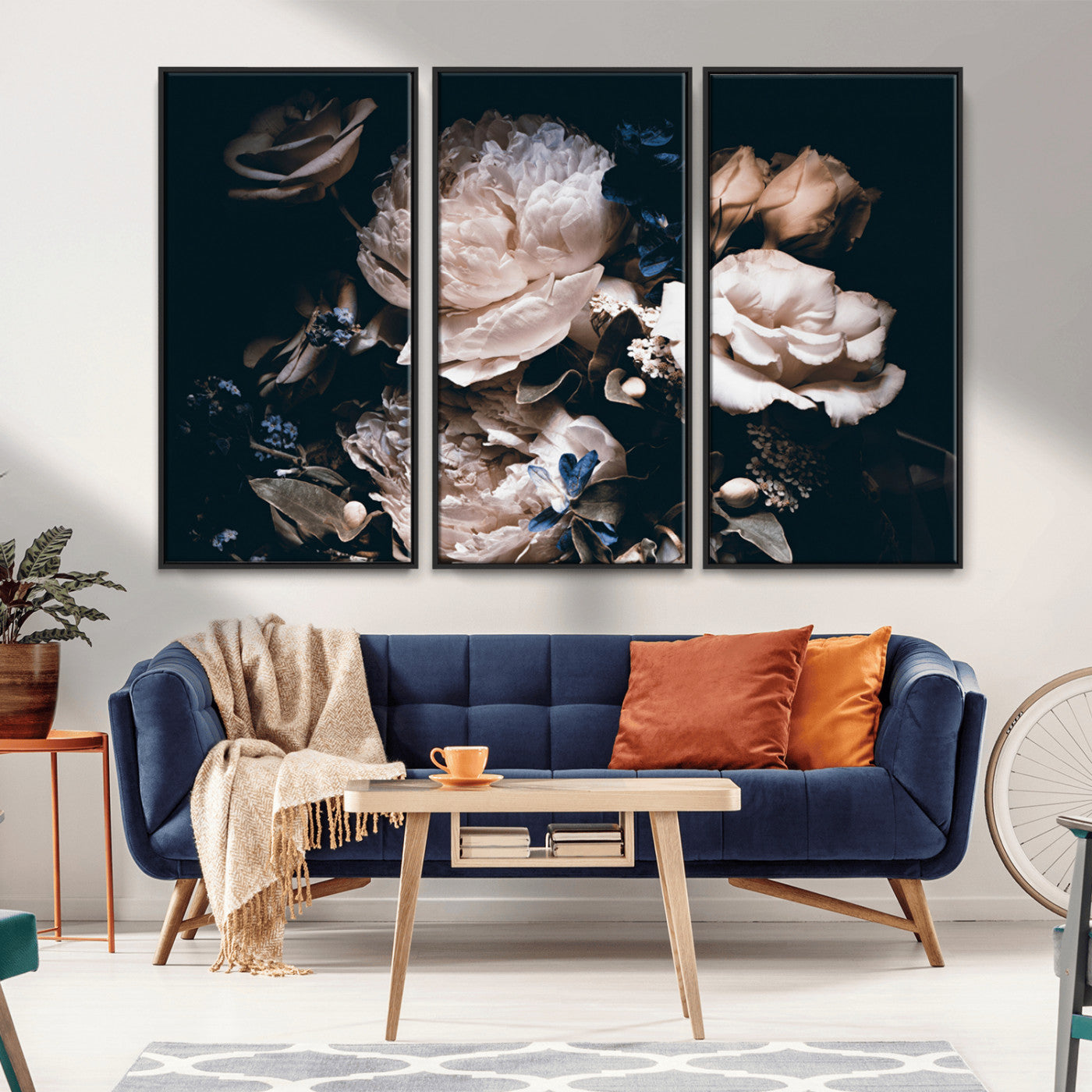 MGV-FC-48X32-3P - Pink Peonies Flowers Large Canvas Art Print