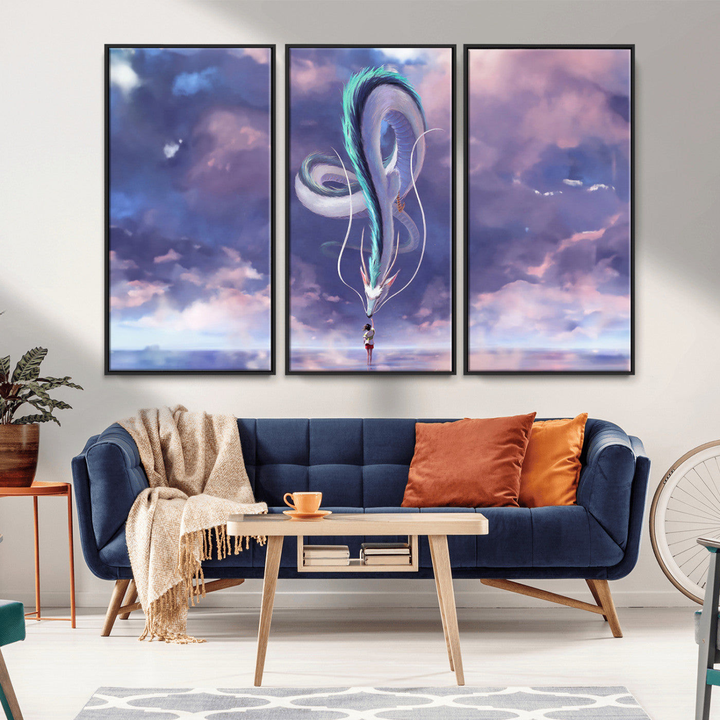 MGV-FC-48X32-3P - Spirited Away Haku and Chihiro Poster - Anime Lover - Hayao Miyazaki - Studio Ghibli Poster - Anime