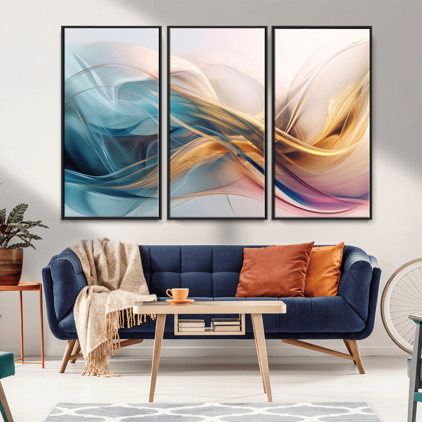 -Abstract Flowing Colors Wall Art Canvas Print