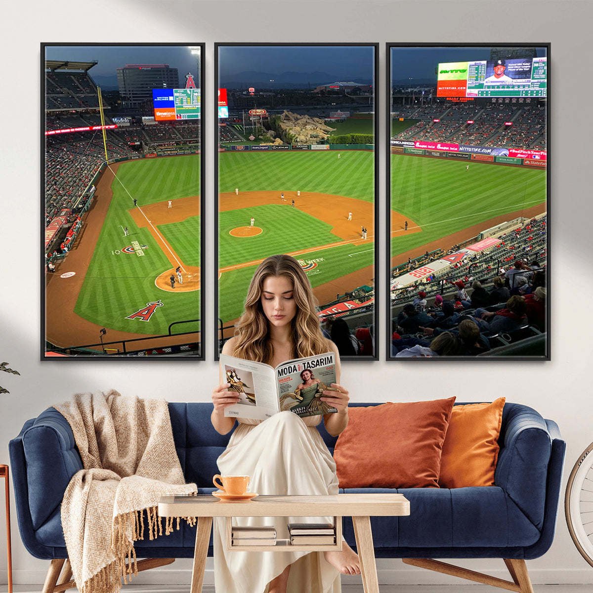 93707-MGV-CV-36X24 - Angel Stadium Aerial Canvas Print | Los Angeles Angels Baseball