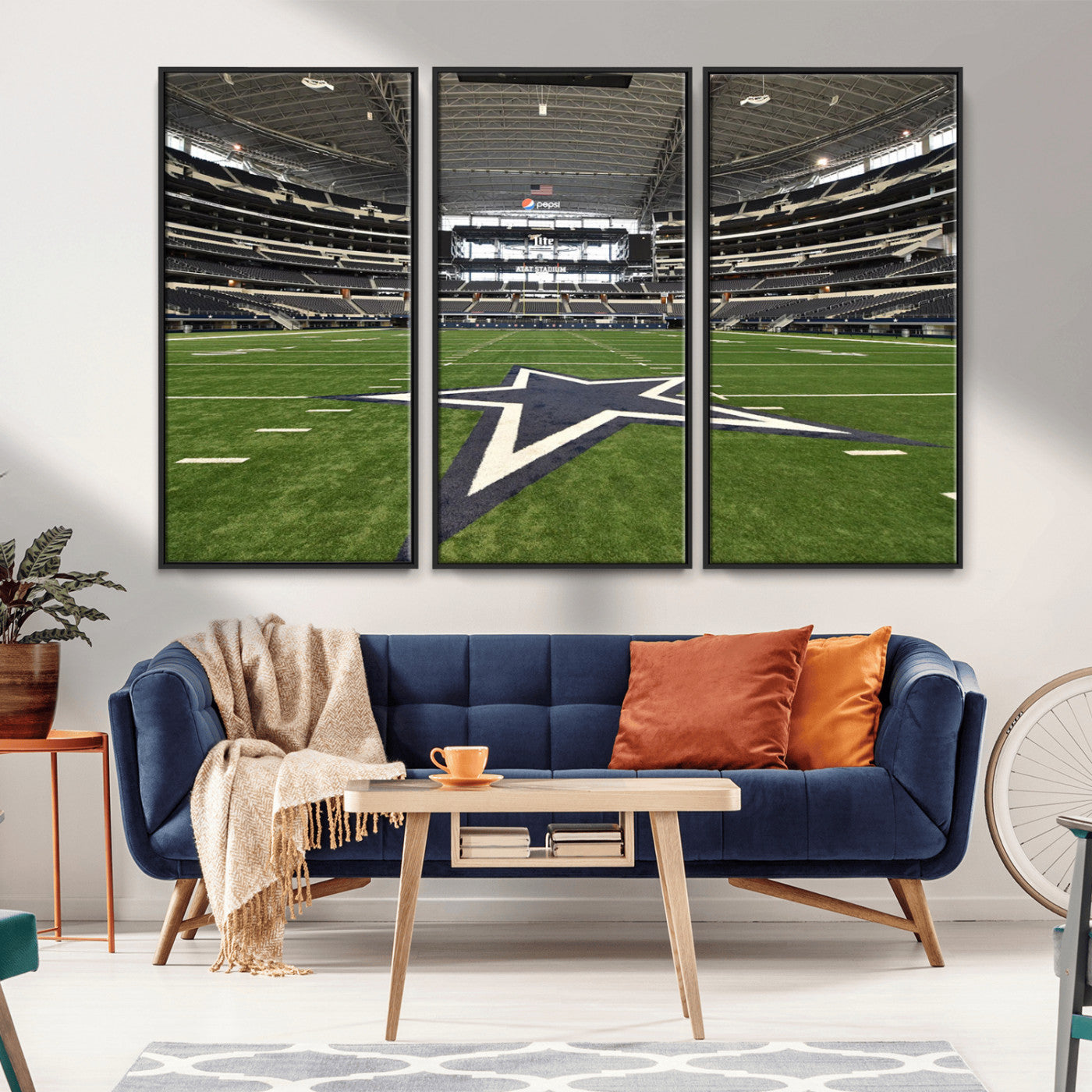 MGV-FC-48X32-3P - Dallas Cowboys Football Team Print - Arlington AT&T Stadium Wall Art Canvas Print