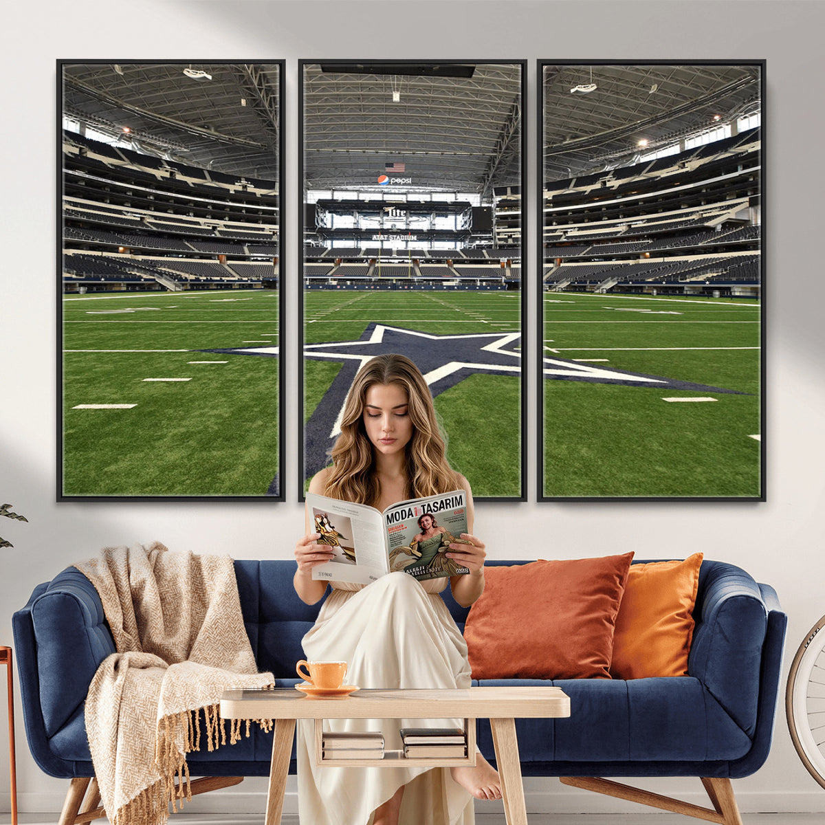 14834-MGV-CV-36X24 - Dallas Cowboys Football Team Print - Arlington AT&T Stadium